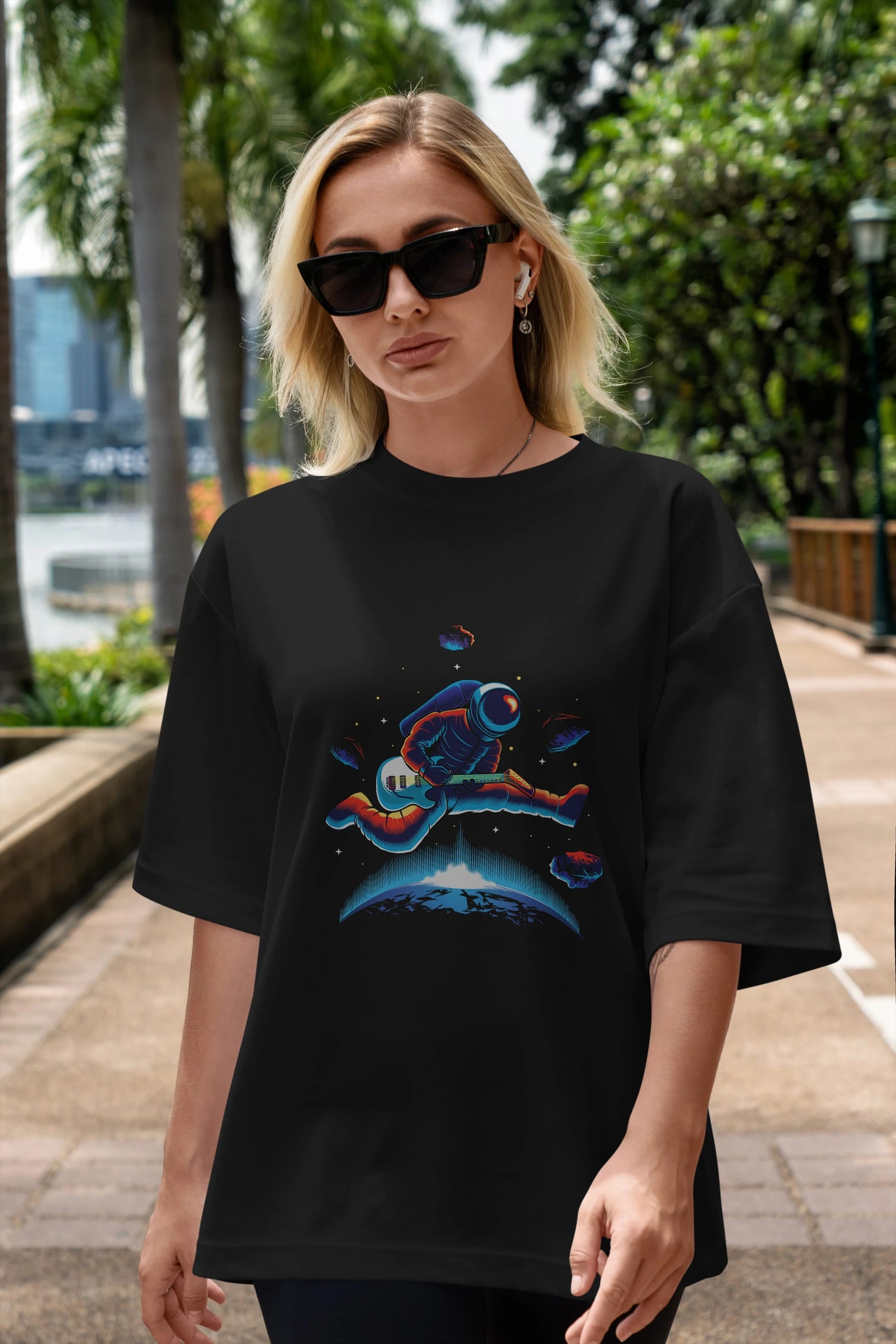 Astroguitar Ön Baskılı Oversize t-shirt Erkek Kadın Unisex