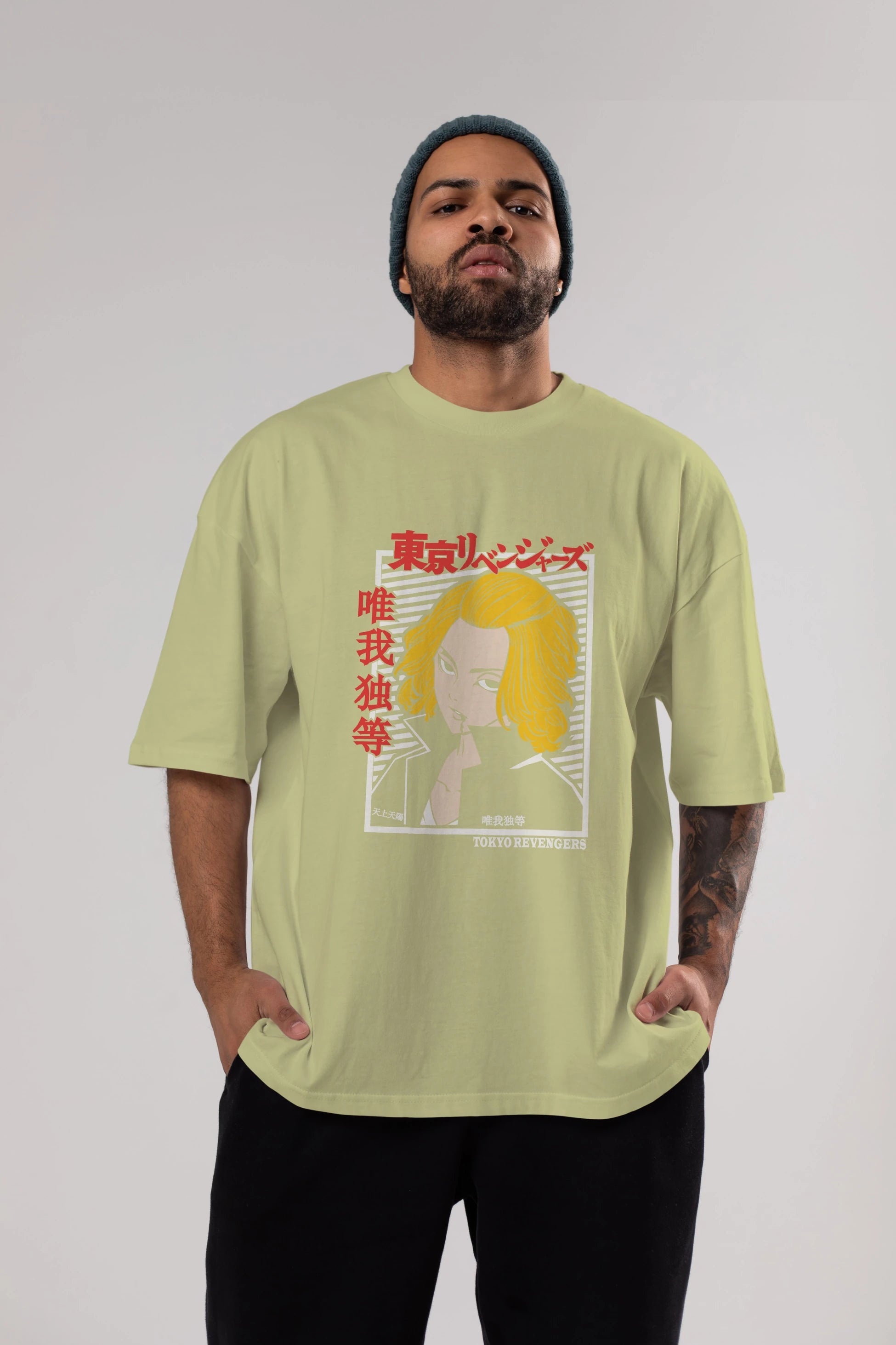 TokyoRev. M Anime Ön Baskılı Oversize t-shirt %100 pamuk Erkek Kadın Unisex