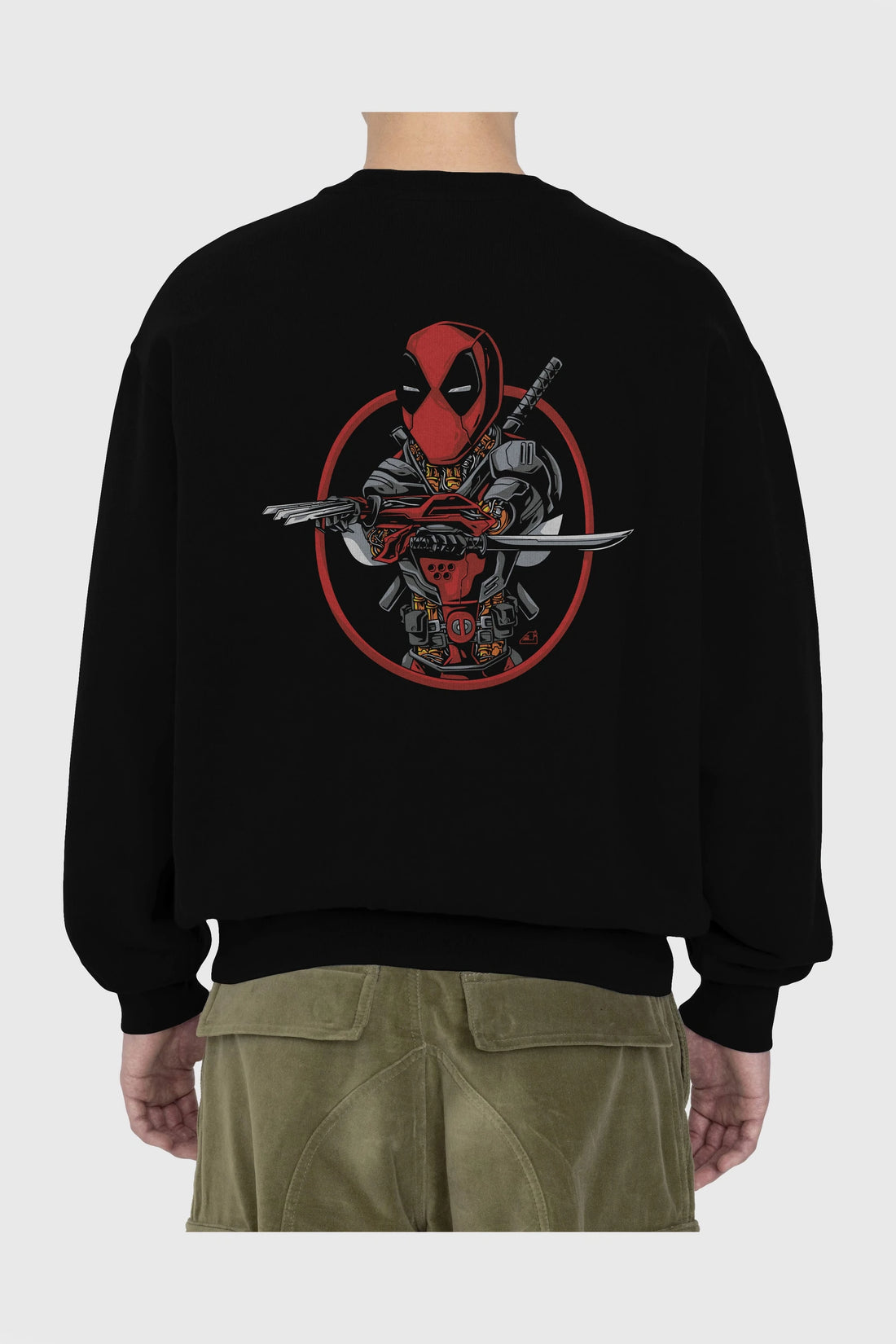 Deadpool (5) Arka Baskılı Oversize Sweatshirt Erkek Kadın Unisex