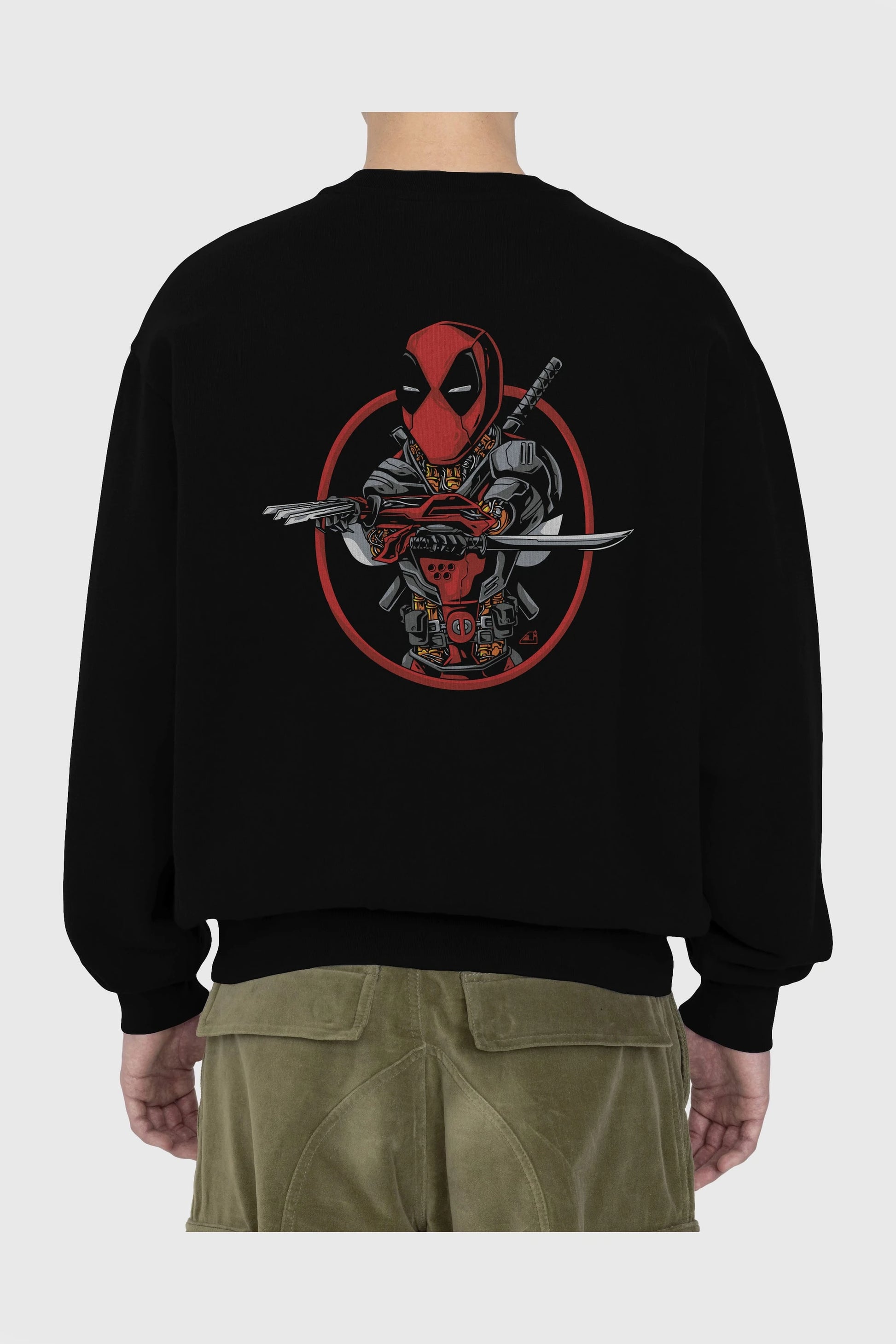 Deadpool (5) Arka Baskılı Oversize Sweatshirt Erkek Kadın Unisex