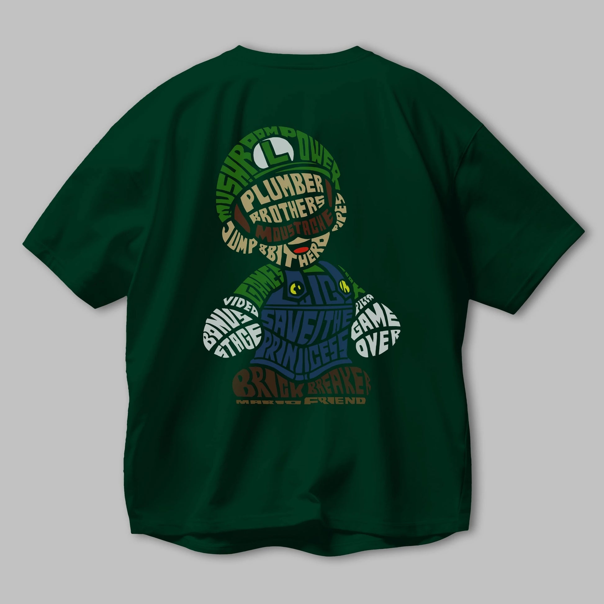 Plumber Brothers Arka Baskılı Oversize t-shirt %100 pamuk Erkek Kadın Unisex