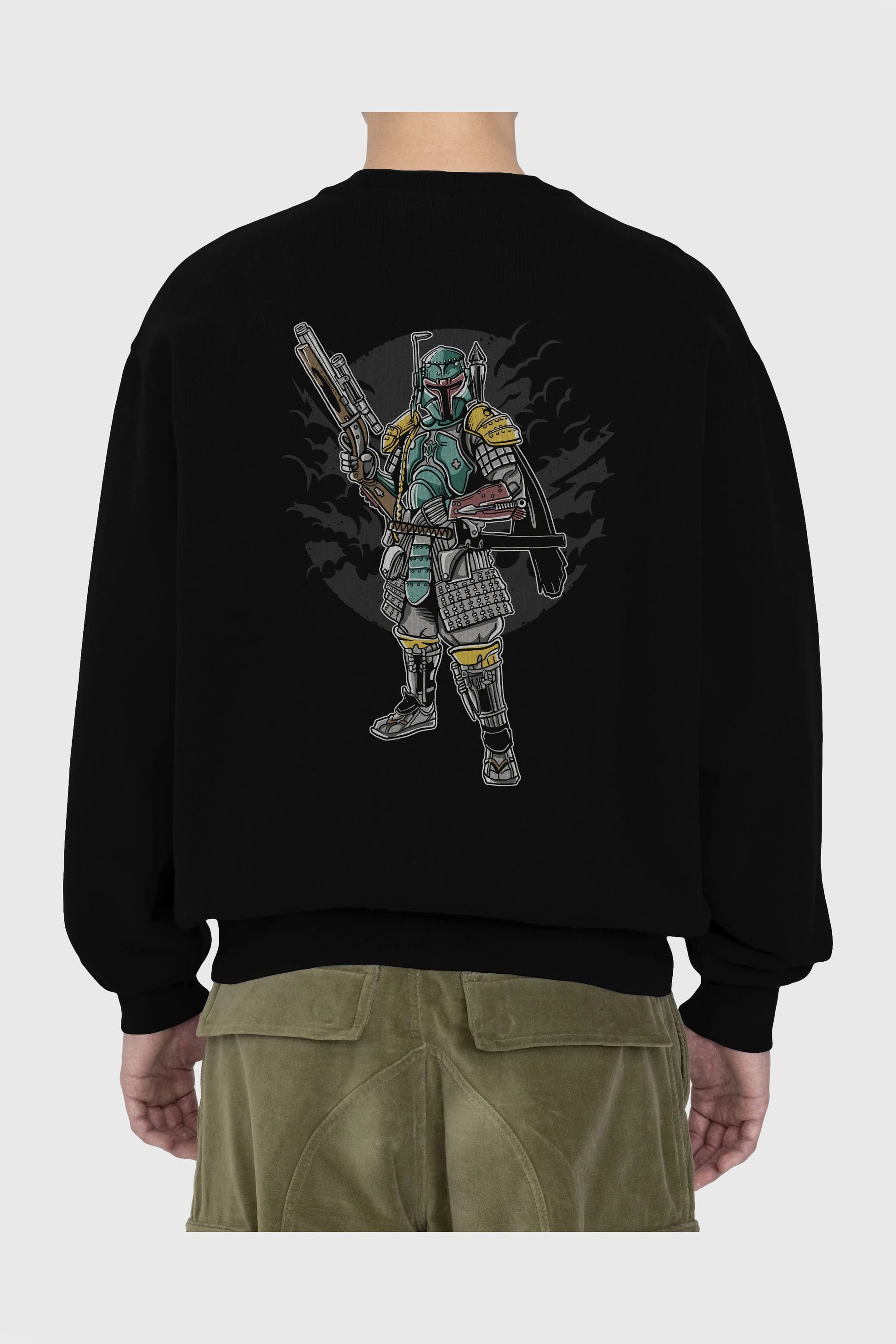 Ronin Hunter Arka Baskılı Oversize Sweatshirt Erkek Kadın Unisex