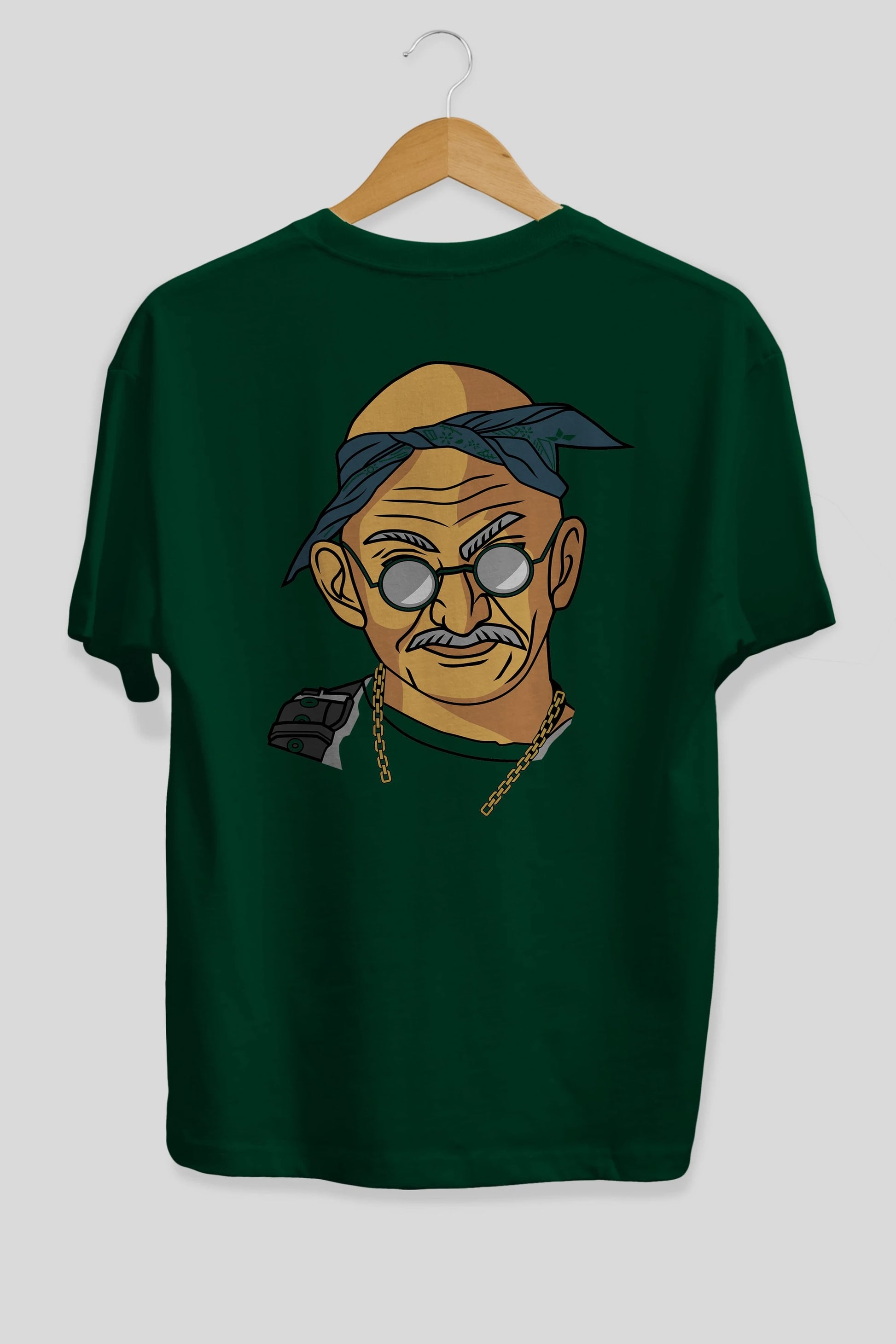 Tupac Gandhi Arka Baskılı Oversize t-shirt Erkek Kadın Unisex %100 Pamuk tişort