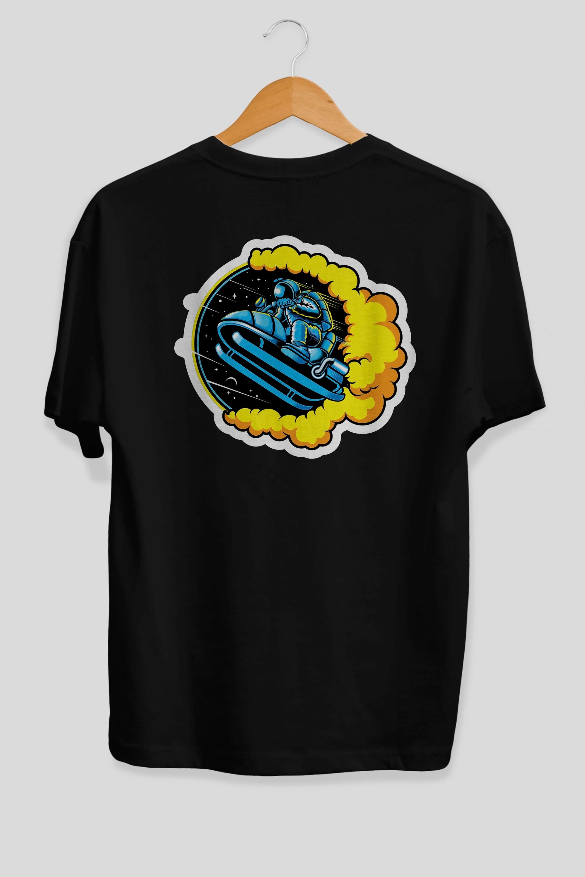 Astrojump with Snowmobile Sticker Arka Baskılı Oversize t-shirt Erkek Kadın Unisex