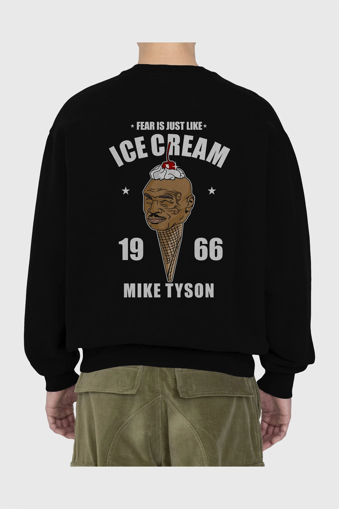 Tyson Ice Cream Arka Baskılı Oversize Sweatshirt Erkek Kadın Unisex