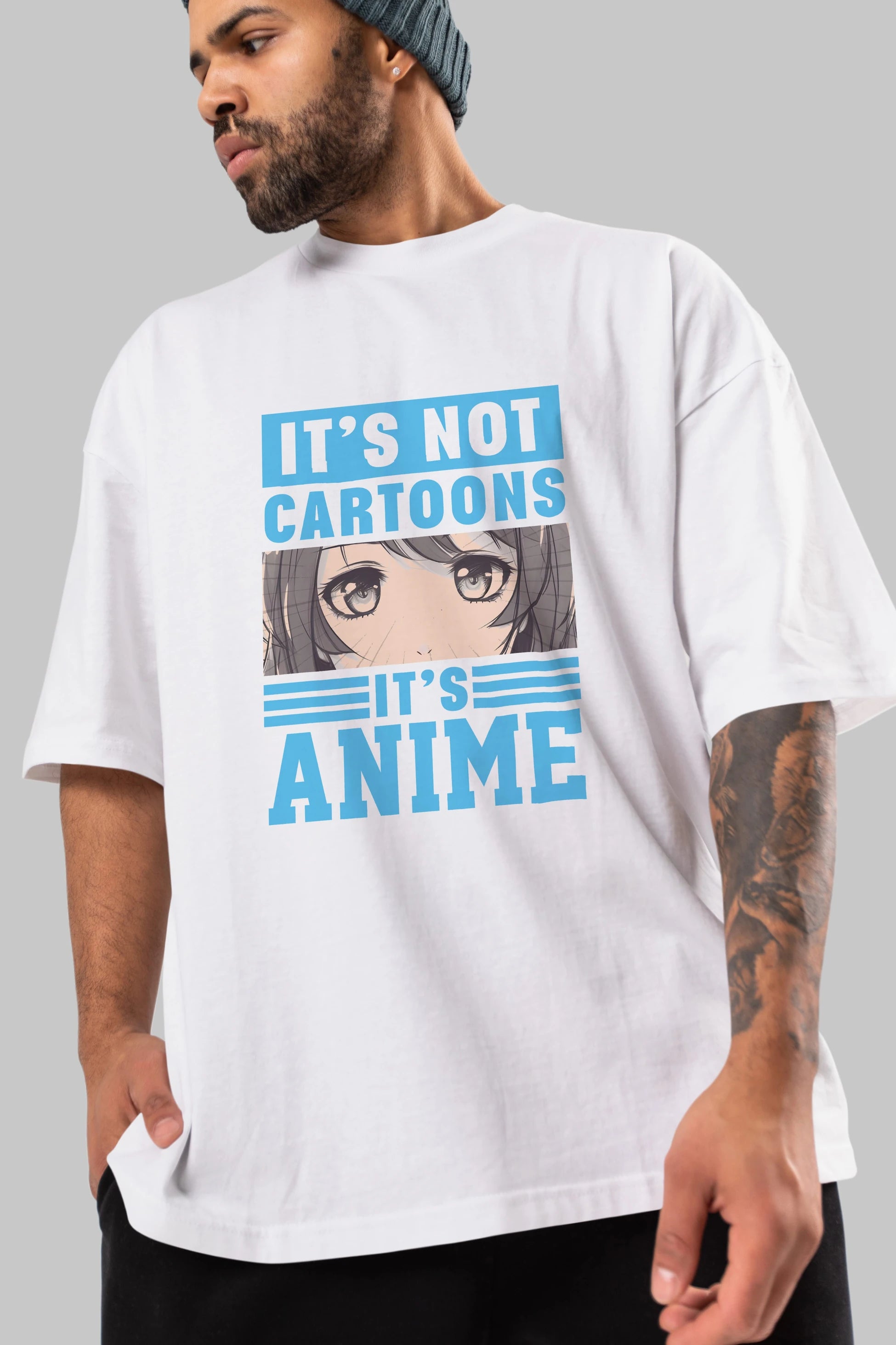 Its Anime Anime Ön Baskılı Oversize t-shirt Erkek Kadın Unisex