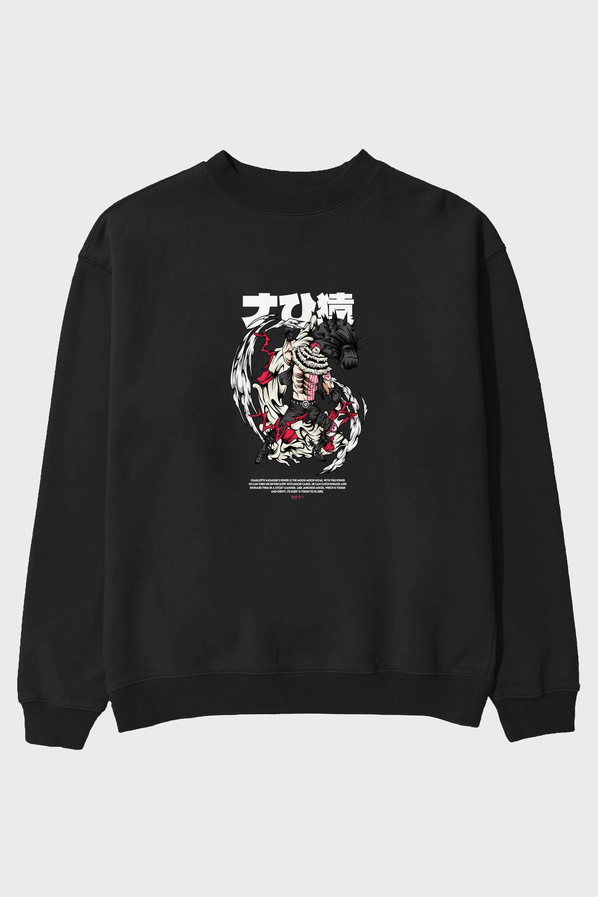 Katakuri Anime Ön Baskılı Oversize Sweatshirt Erkek Kadın Unisex
