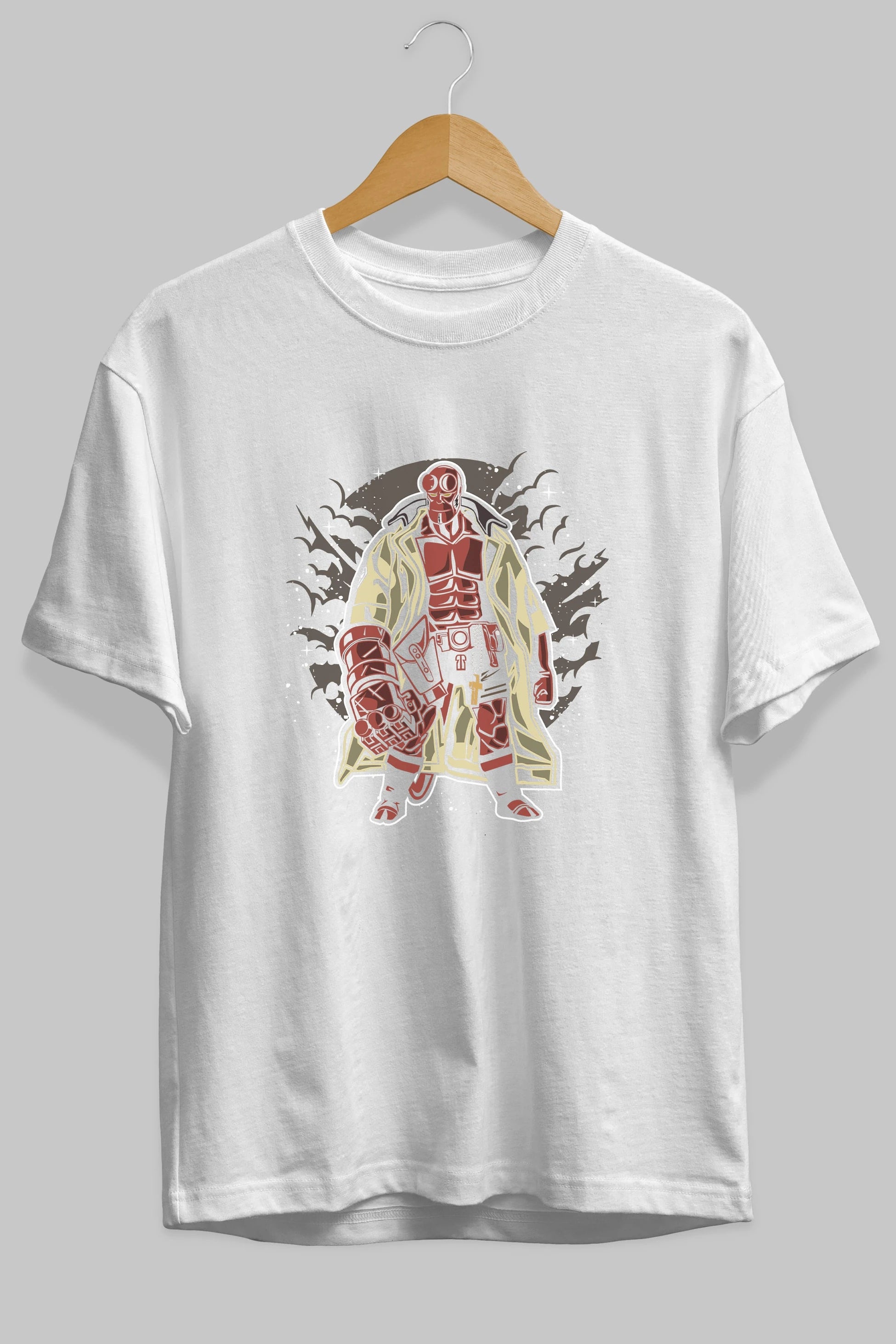 Hellboy Ön Baskılı Oversize t-shirt Erkek Kadın Unisex %100 Pamuk tişort
