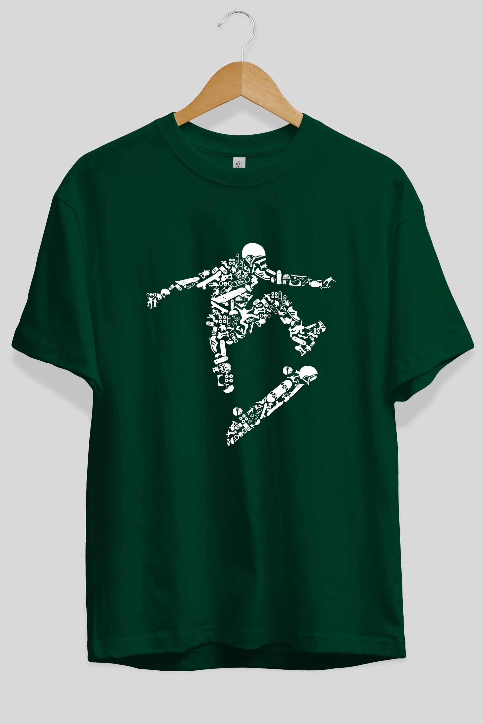 Skater Ön Baskılı Oversize t-shirt %100 pamuk Erkek Kadın Unisex