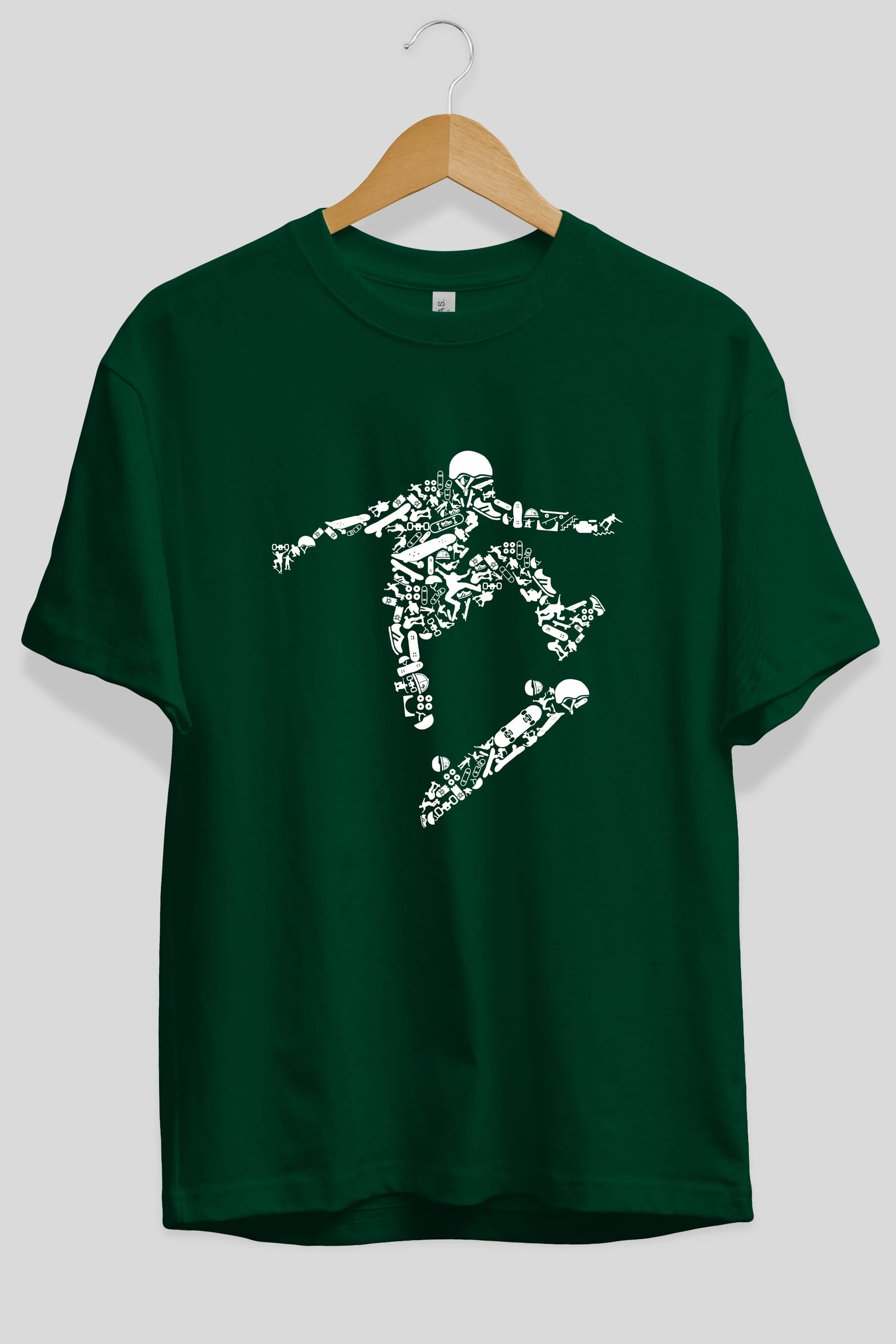 Skater Ön Baskılı Oversize t-shirt %100 pamuk Erkek Kadın Unisex