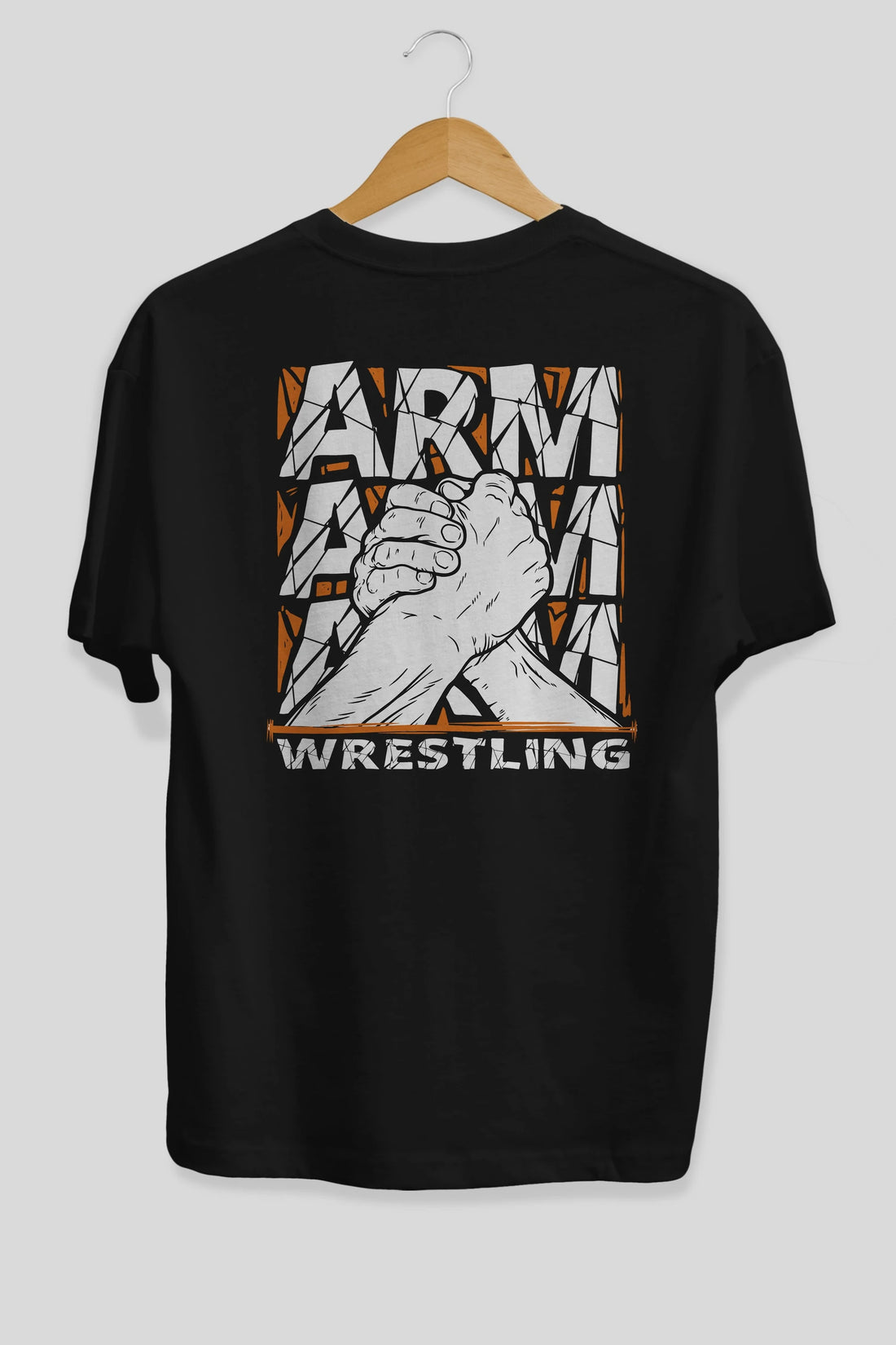 Arm Wrestling Arka Baskılı Oversize t-shirt Erkek Kadın Unisex