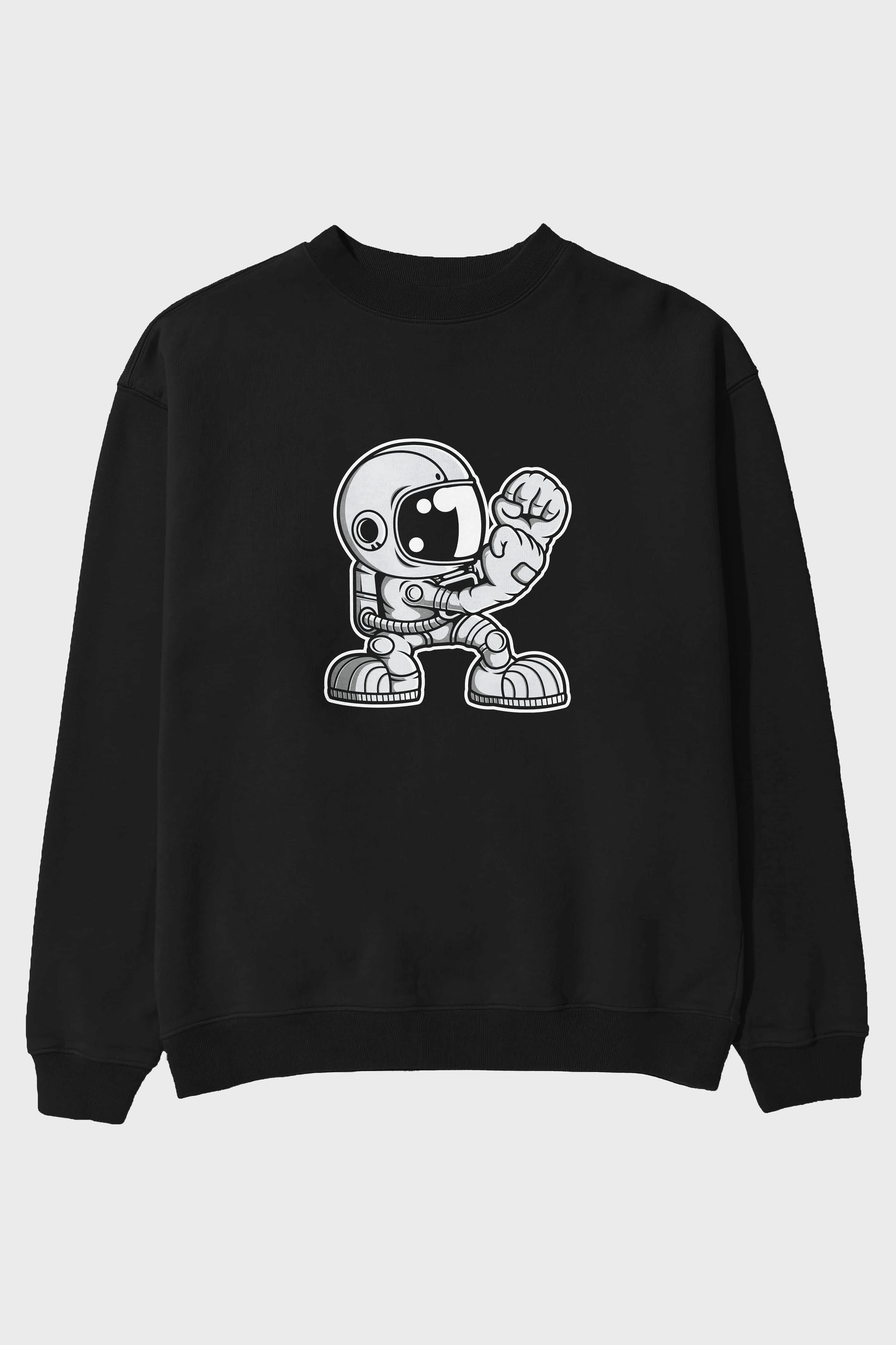 Astronaut Fighting Irish Ön Baskılı Oversize Sweatshirt Erkek Kadın Unisex