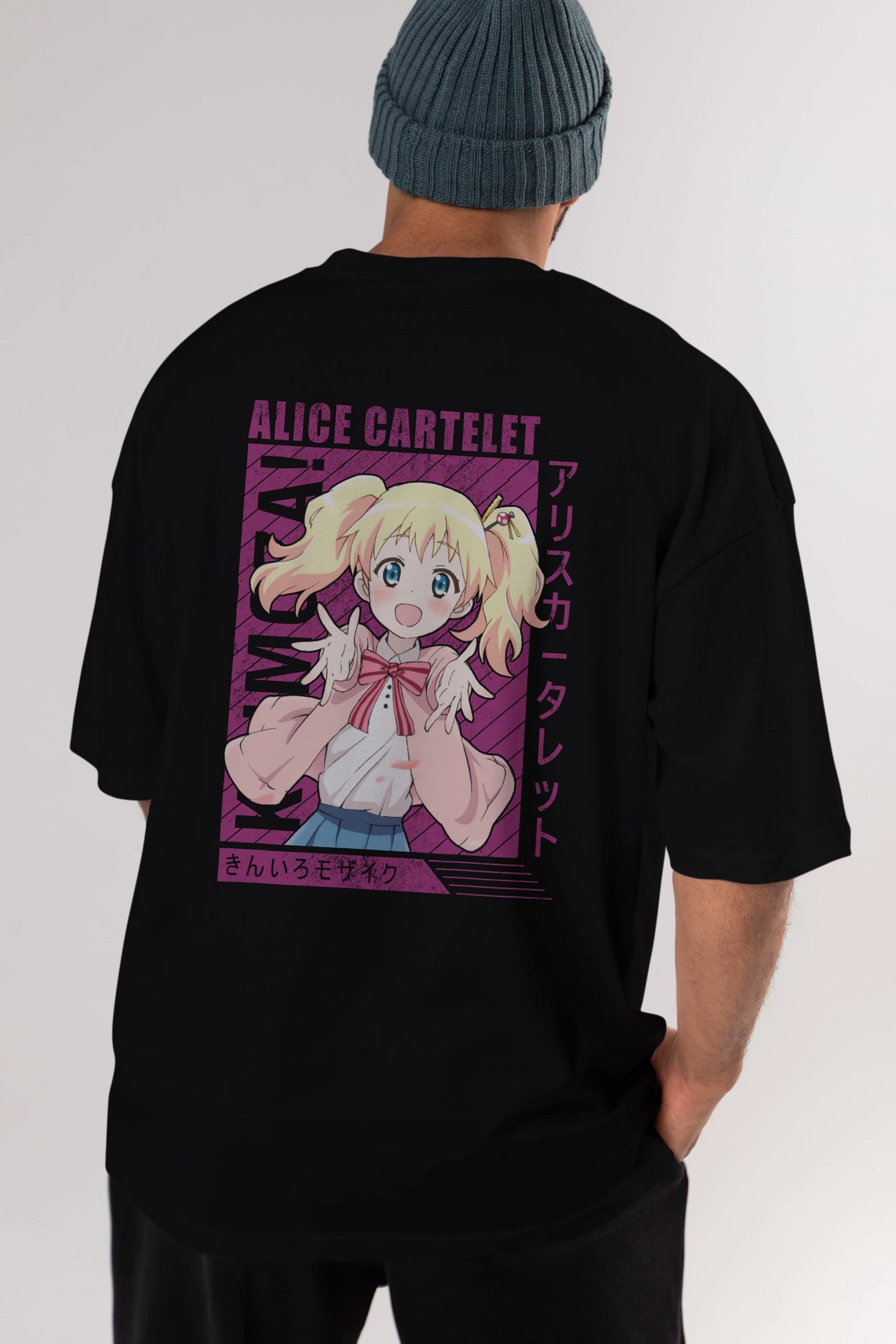 Alice Cartelet 12 Anime Arka Baskılı Oversize t-shirt Erkek Kadın Unisex