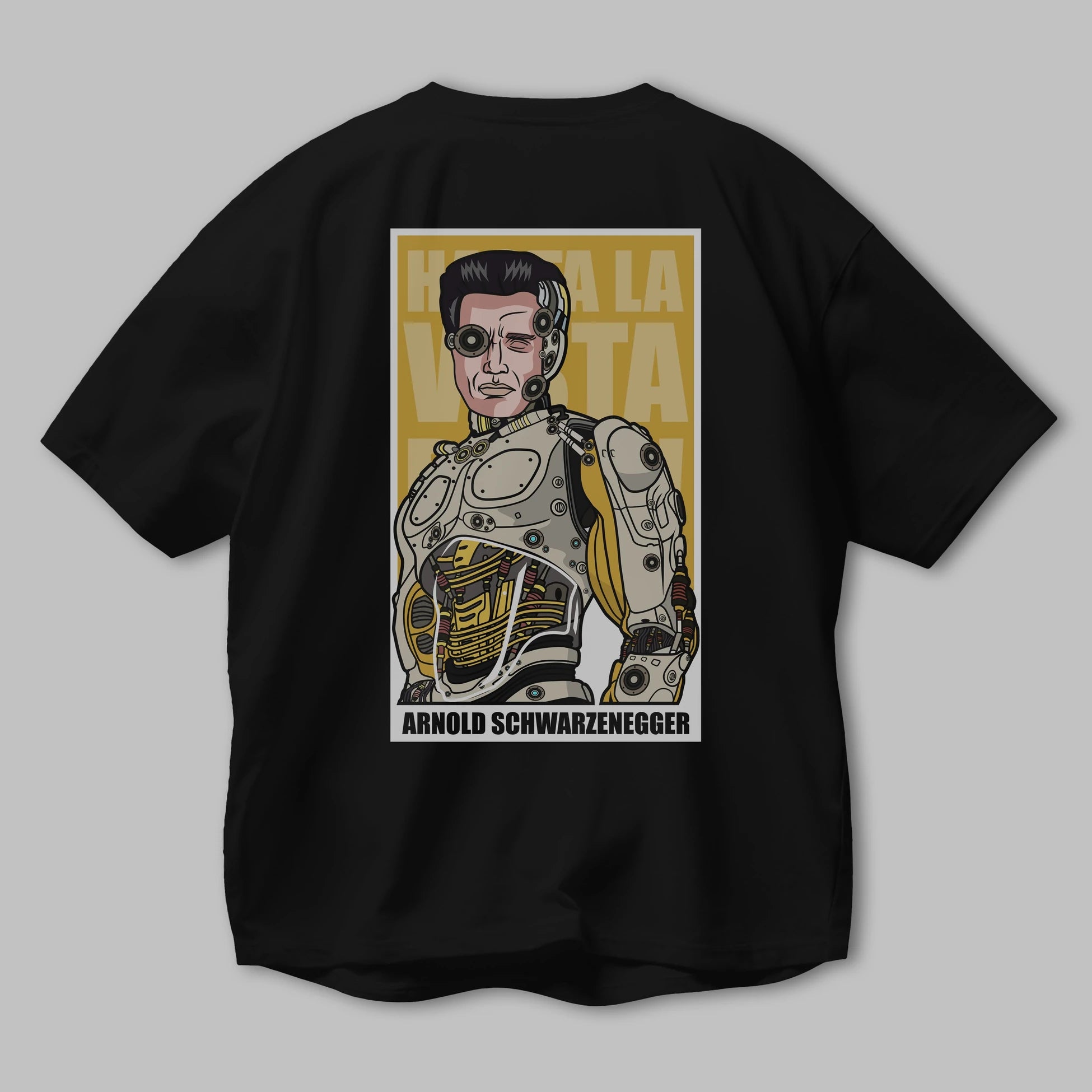 Arnold Robot Human Arka Baskılı Oversize t-shirt Erkek Kadın Unisex %100 Pamuk tişort