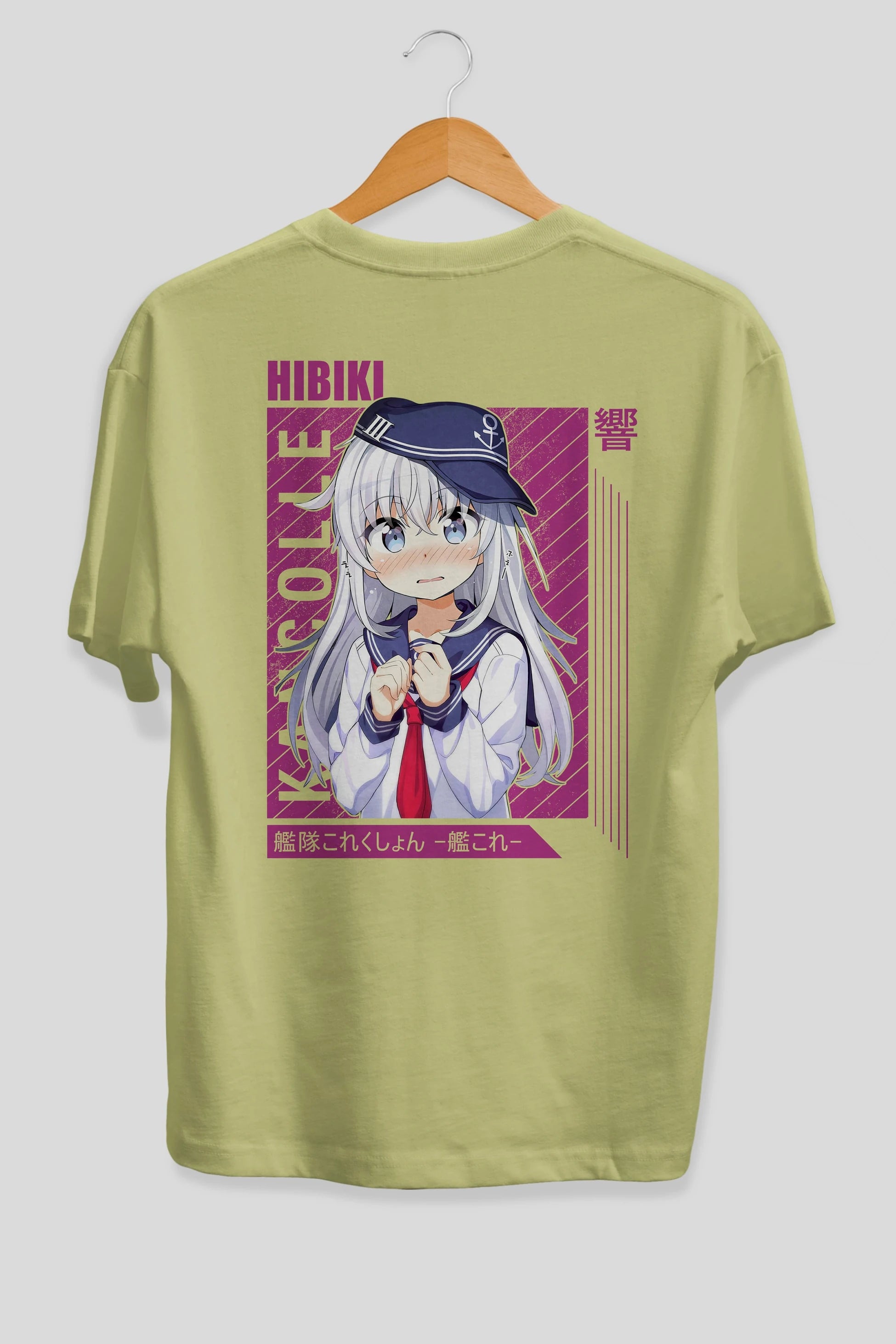 Hibiki 4 Anime Arka Baskılı Oversize t-shirt Erkek Kadın Unisex