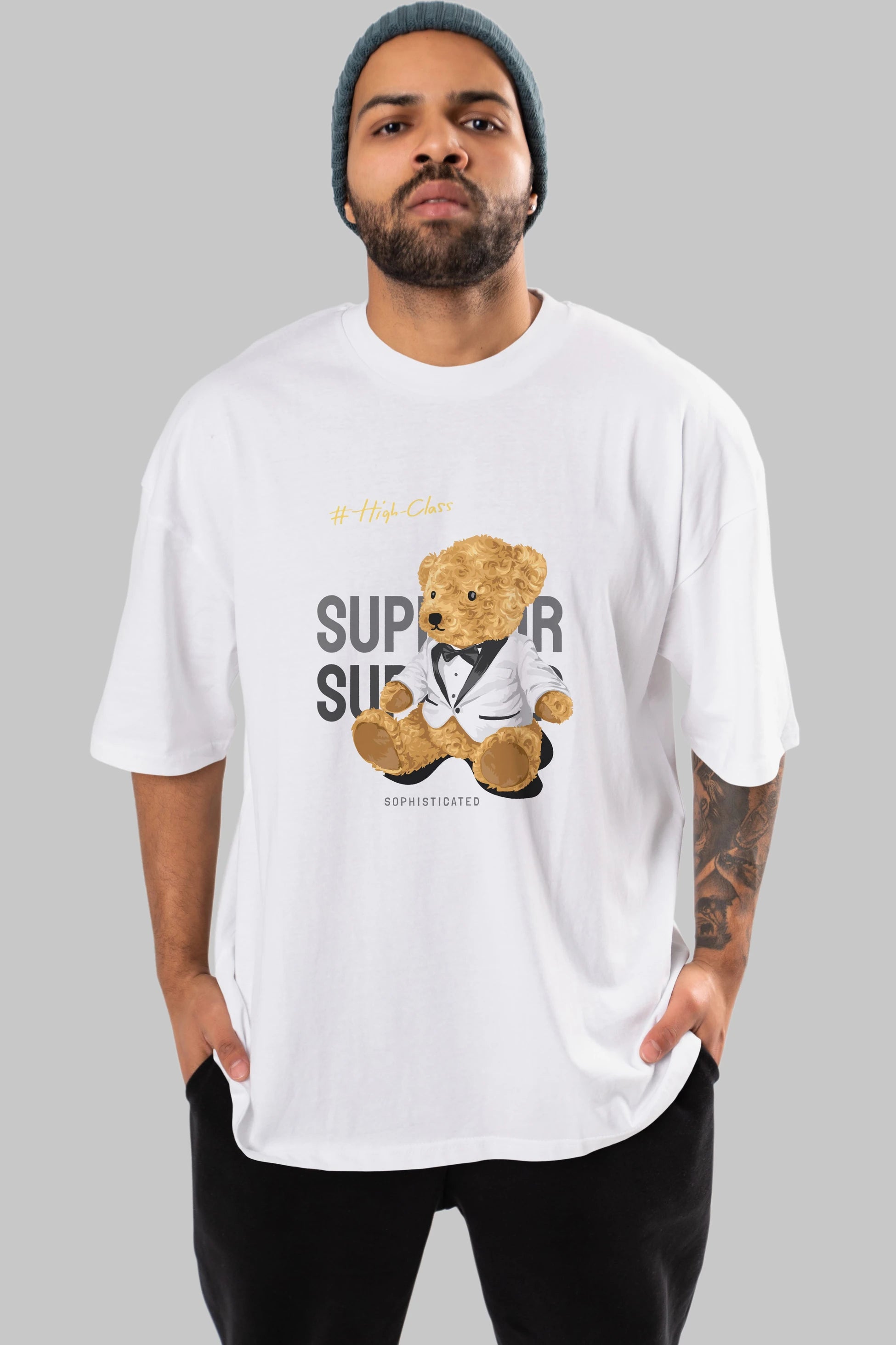 Teddy Bear Superior Ön Baskılı Oversize t-shirt Erkek Kadın Unisex %100 Pamuk