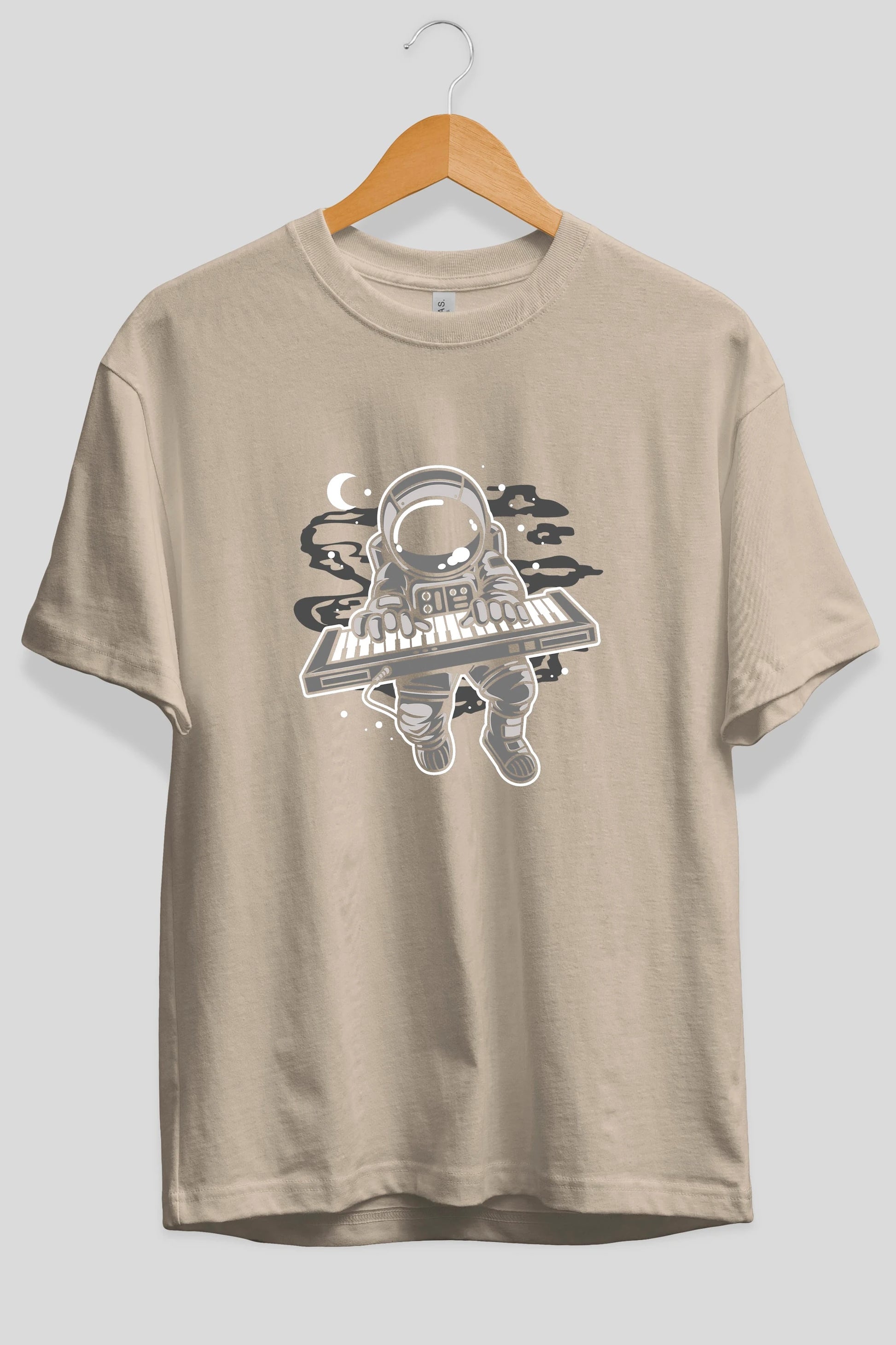 Astronaut Keyboard Ön Baskılı Oversize t-shirt Erkek Kadın Unisex