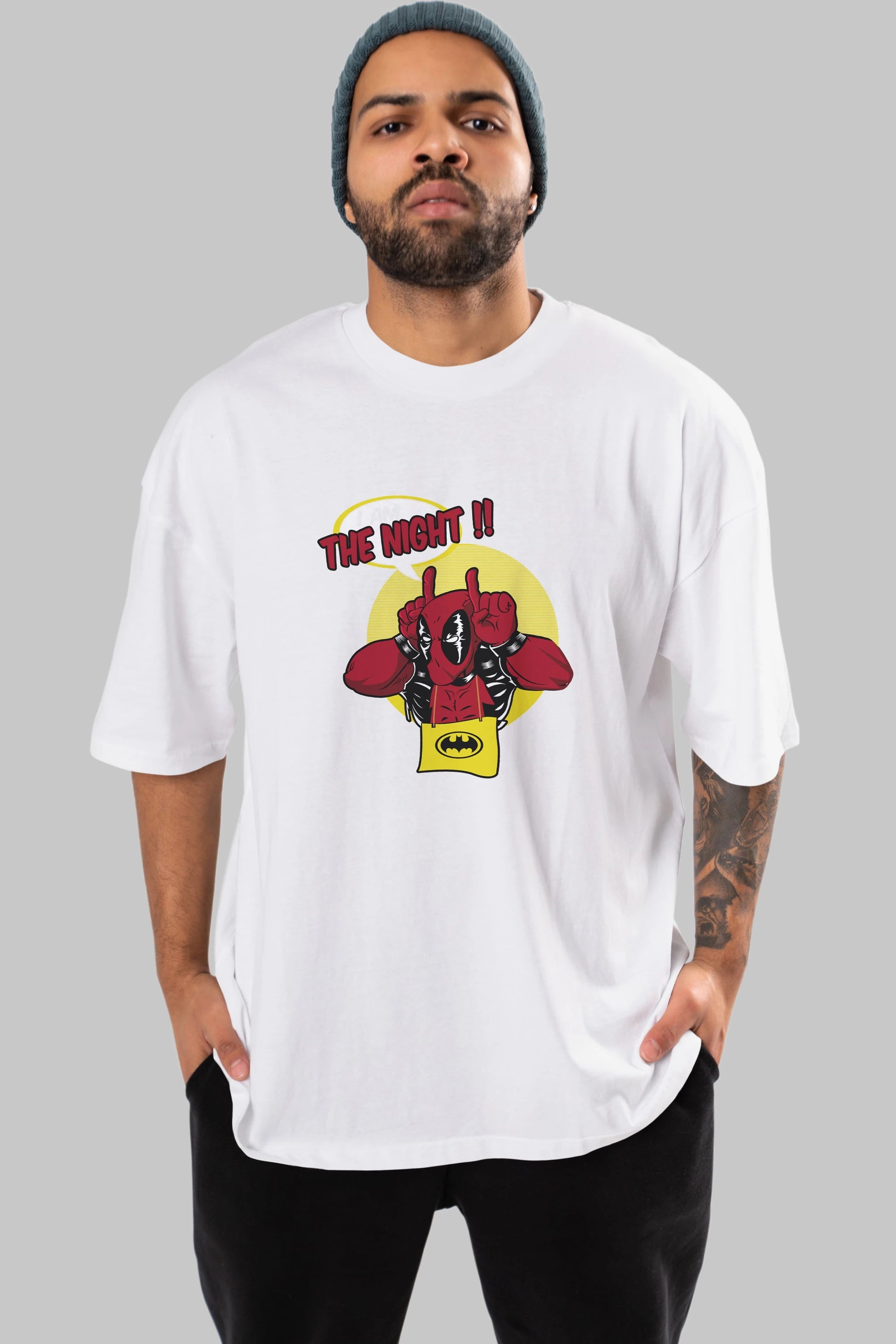 Deadpool (1) Ön Baskılı Oversize t-shirt Erkek Kadın Unisex %100 Pamuk Bisiklet Yaka tişort