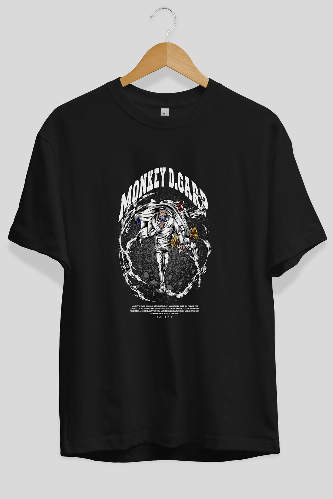 Monkey D. Garp Anime Ön Baskılı Oversize t-shirt %100 pamuk Erkek Kadın Unisex