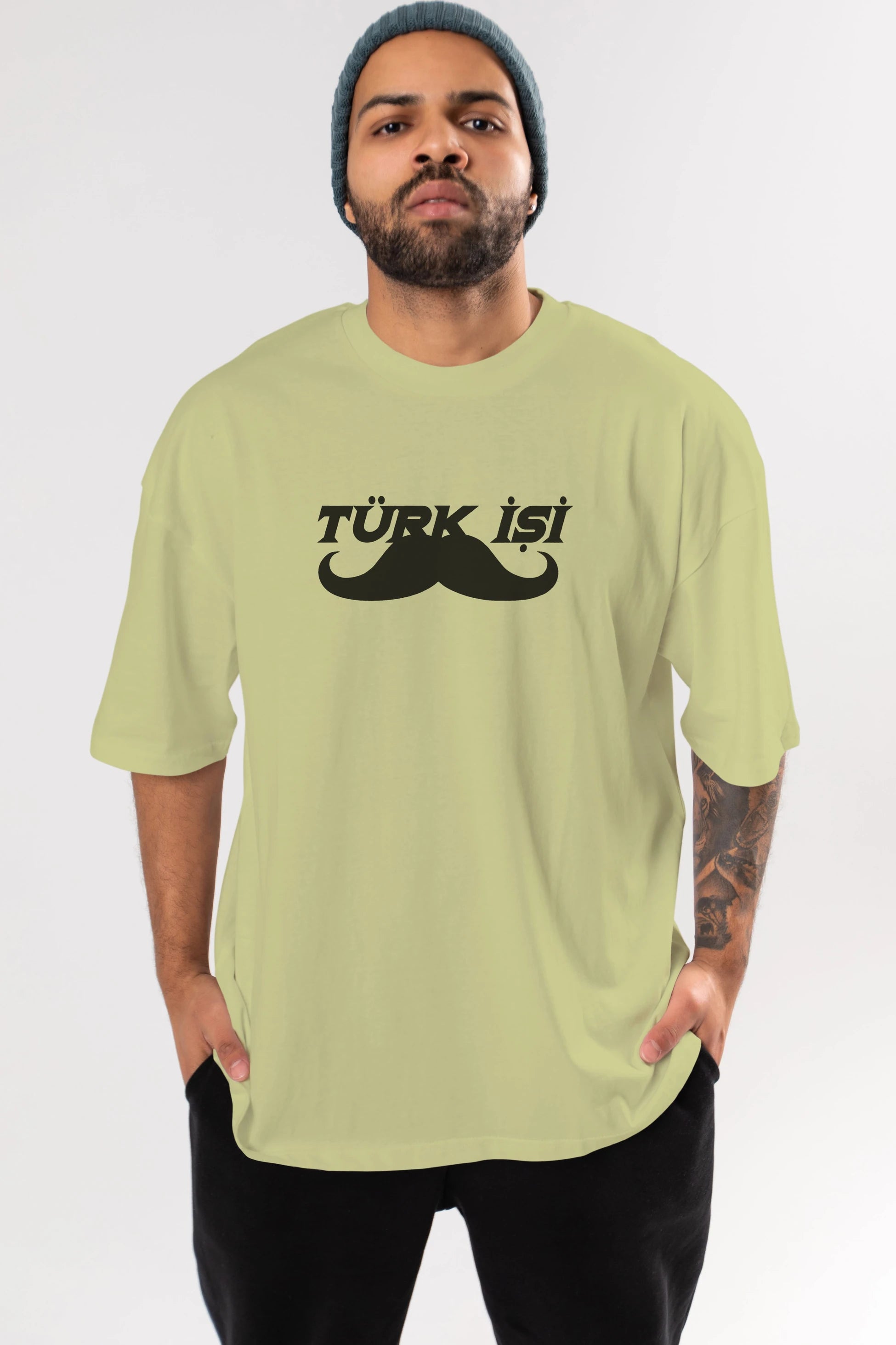 Türk İşi Ön Baskılı Oversize t-shirt %100 pamuk Erkek Kadın Unisex