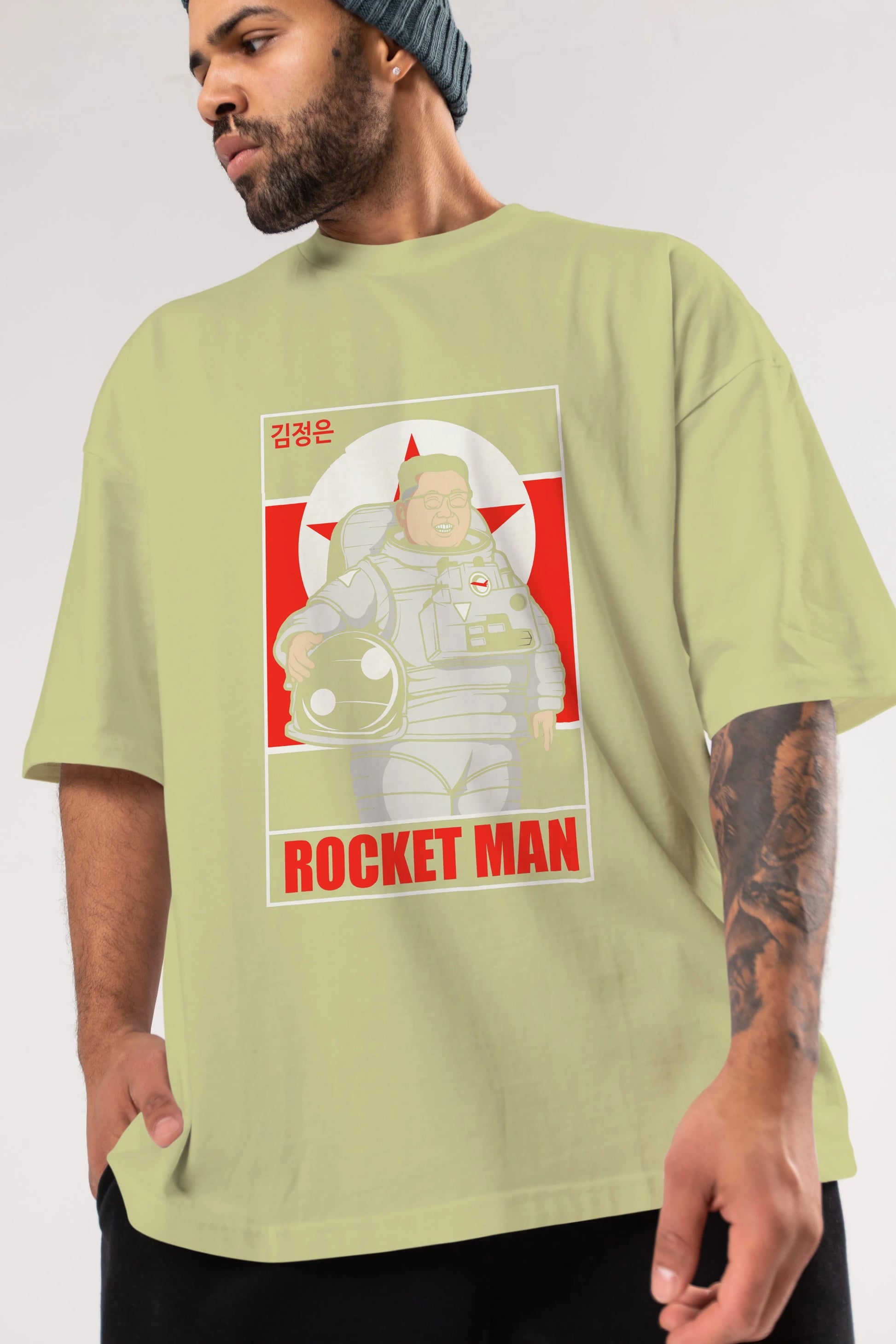 Astronot Kim Ön Baskılı Oversize t-shirt Erkek Kadın Unisex %100 Pamuk tişort