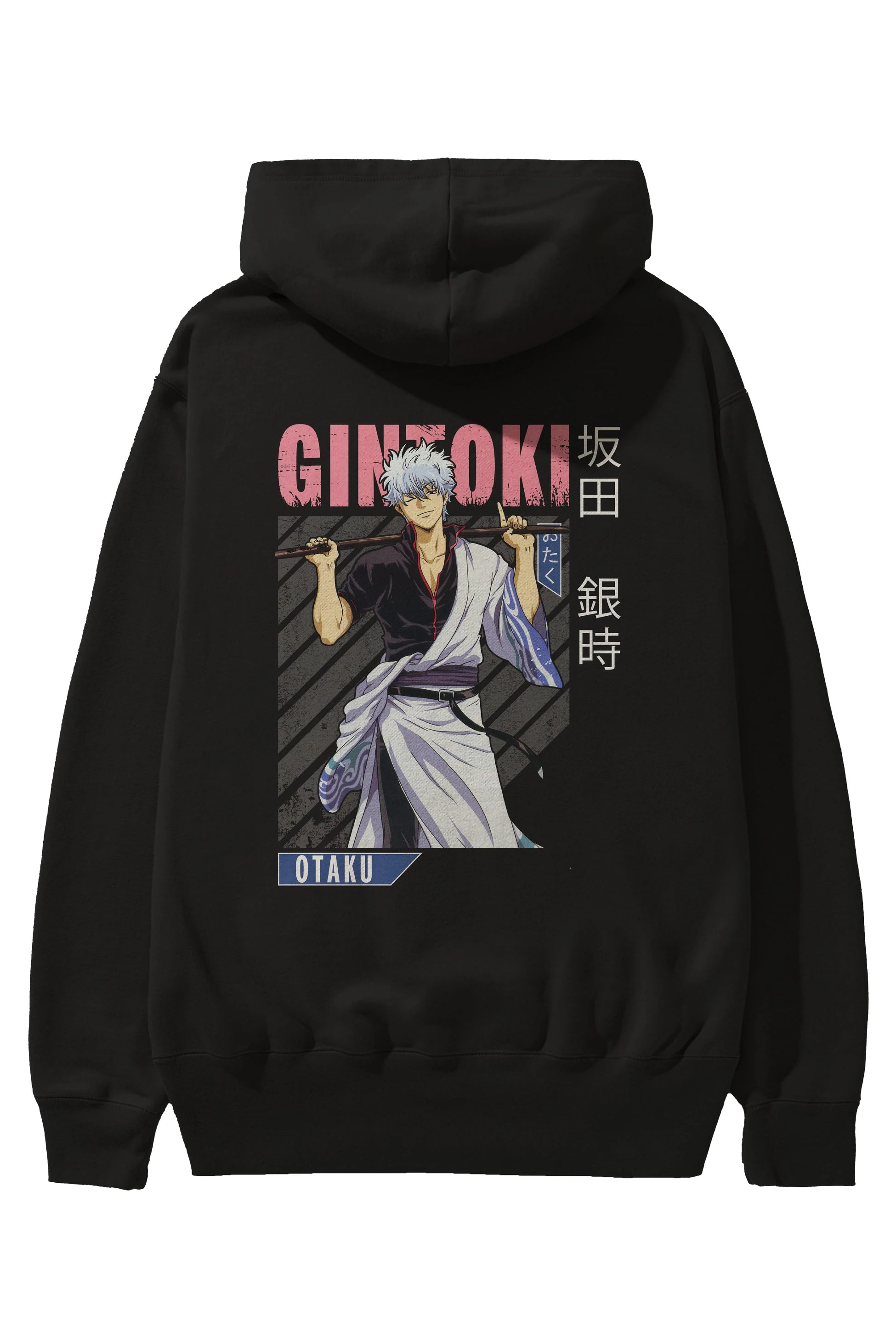 Gintoki Sakata GINTAMA 3 Anime Arka Baskılı Hoodie Oversize Kapüşonlu Sweatshirt Erkek Kadın Unisex