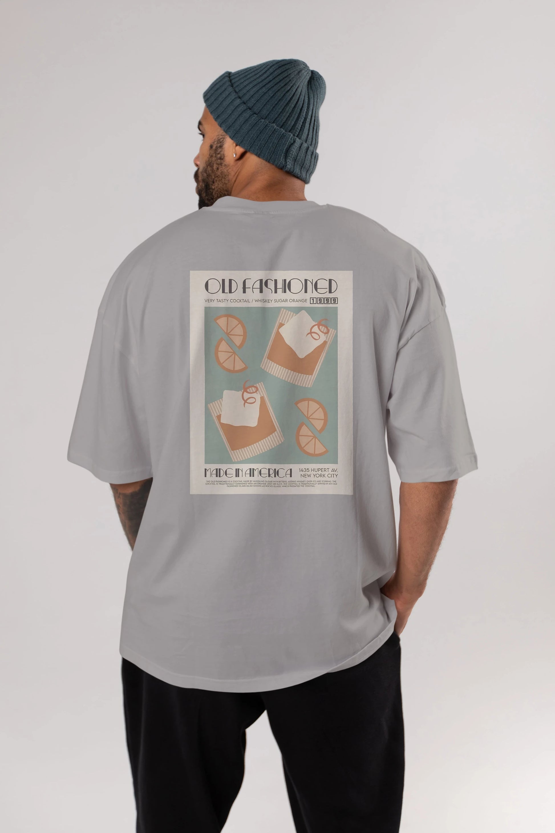 Old Fashioned 2 Arka Baskılı Oversize t-shirt Erkek Kadın Unisex %100 Pamuk Bisiklet Yaka tişort