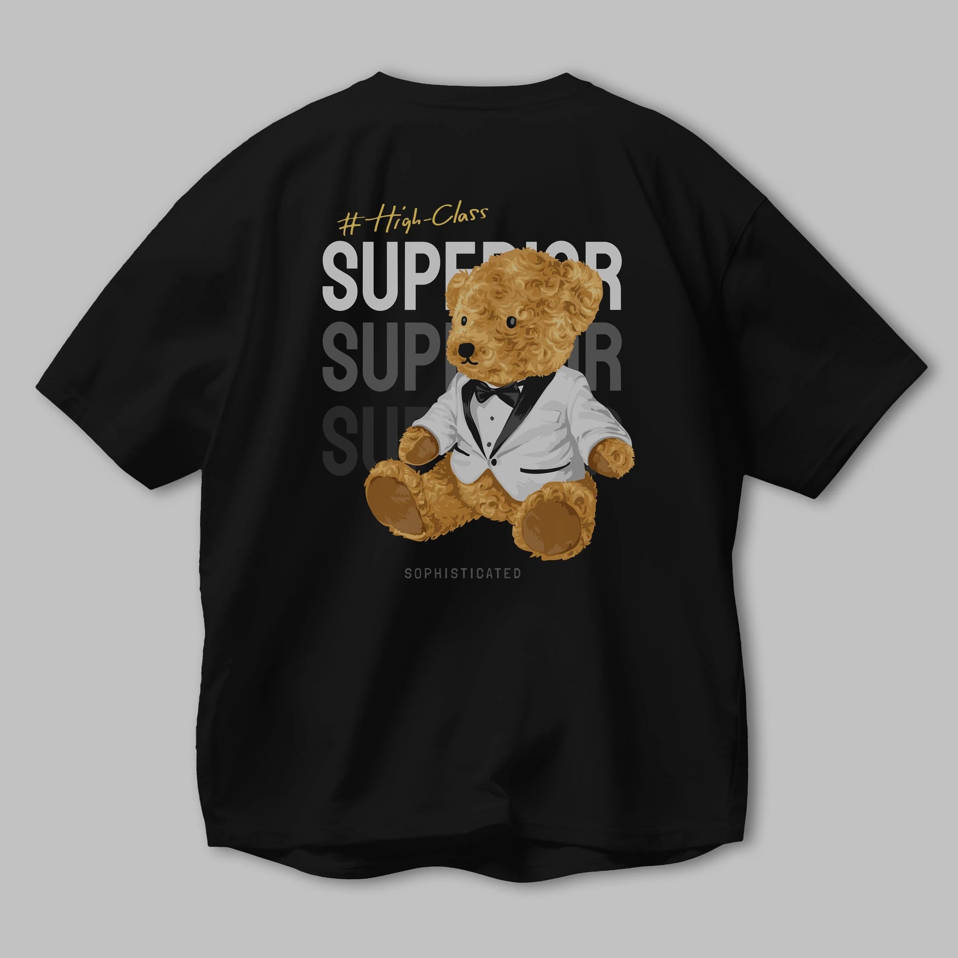 Teddy Bear Superior Arka Baskılı Oversize t-shirt Erkek Kadın Unisex %100 Pamuk