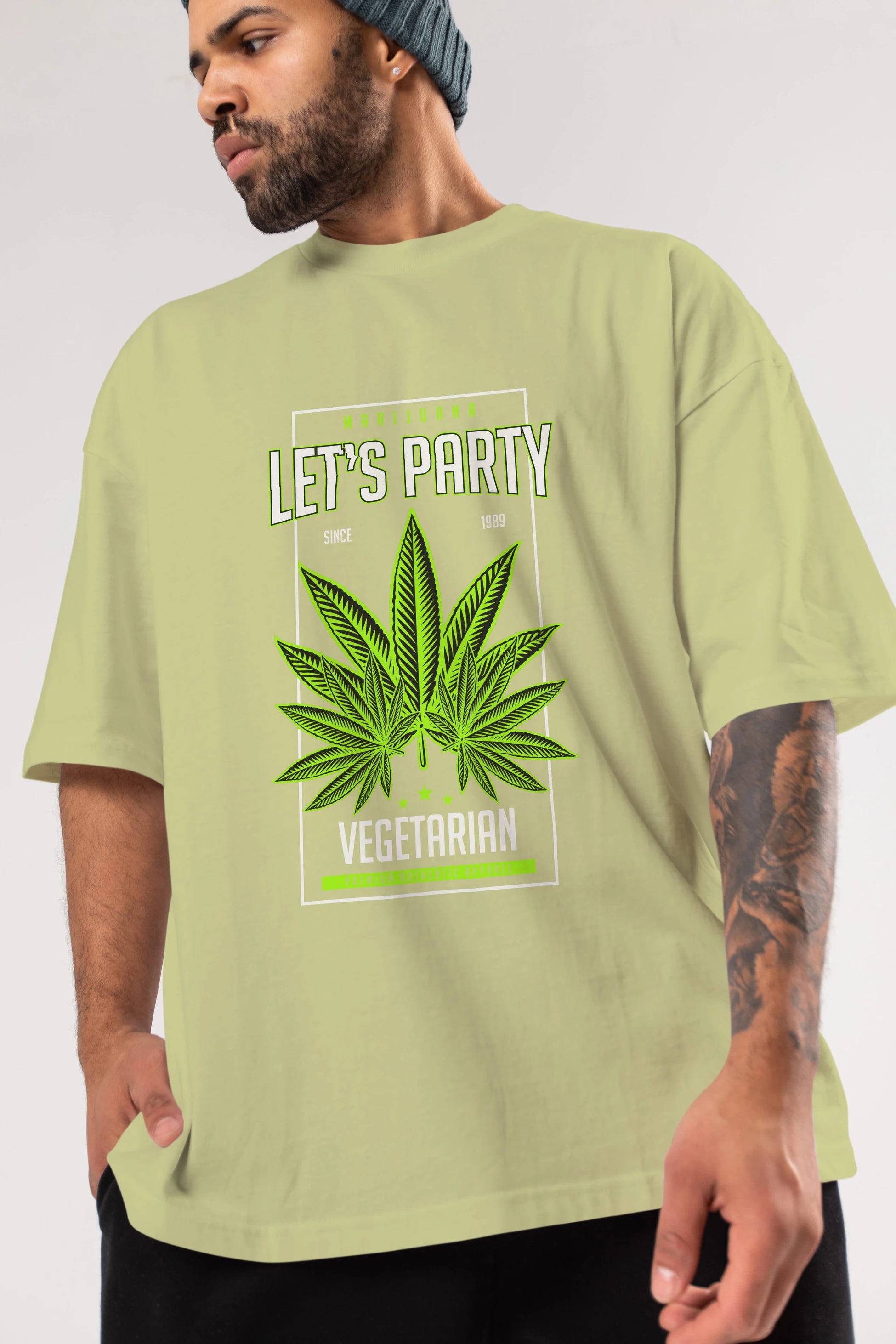 Lets Party Ön Baskılı Oversize t-shirt Erkek Kadın Unisex