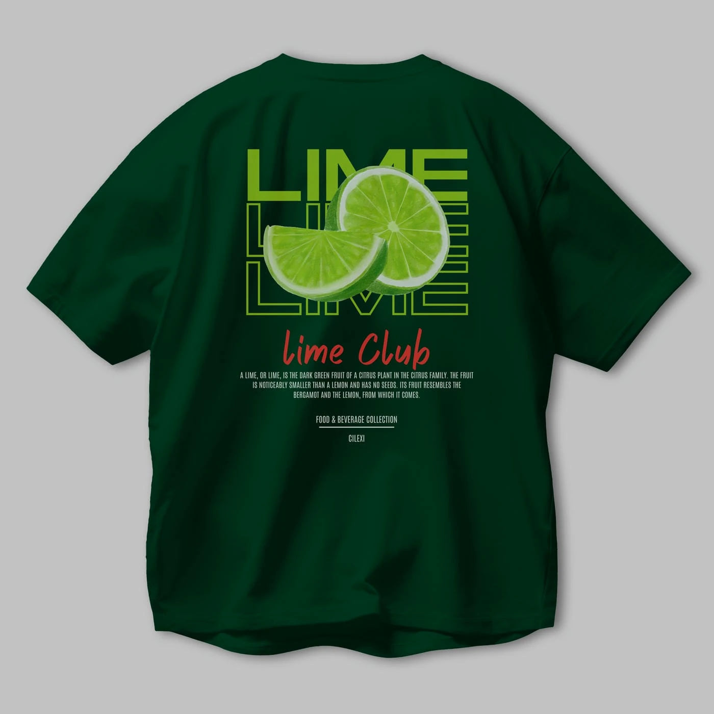 Lime Kokteyl Serisi Baskılı Oversize t-shirt Erkek Kadın Unisex %100 Pamuk Bisiklet Yaka tişort