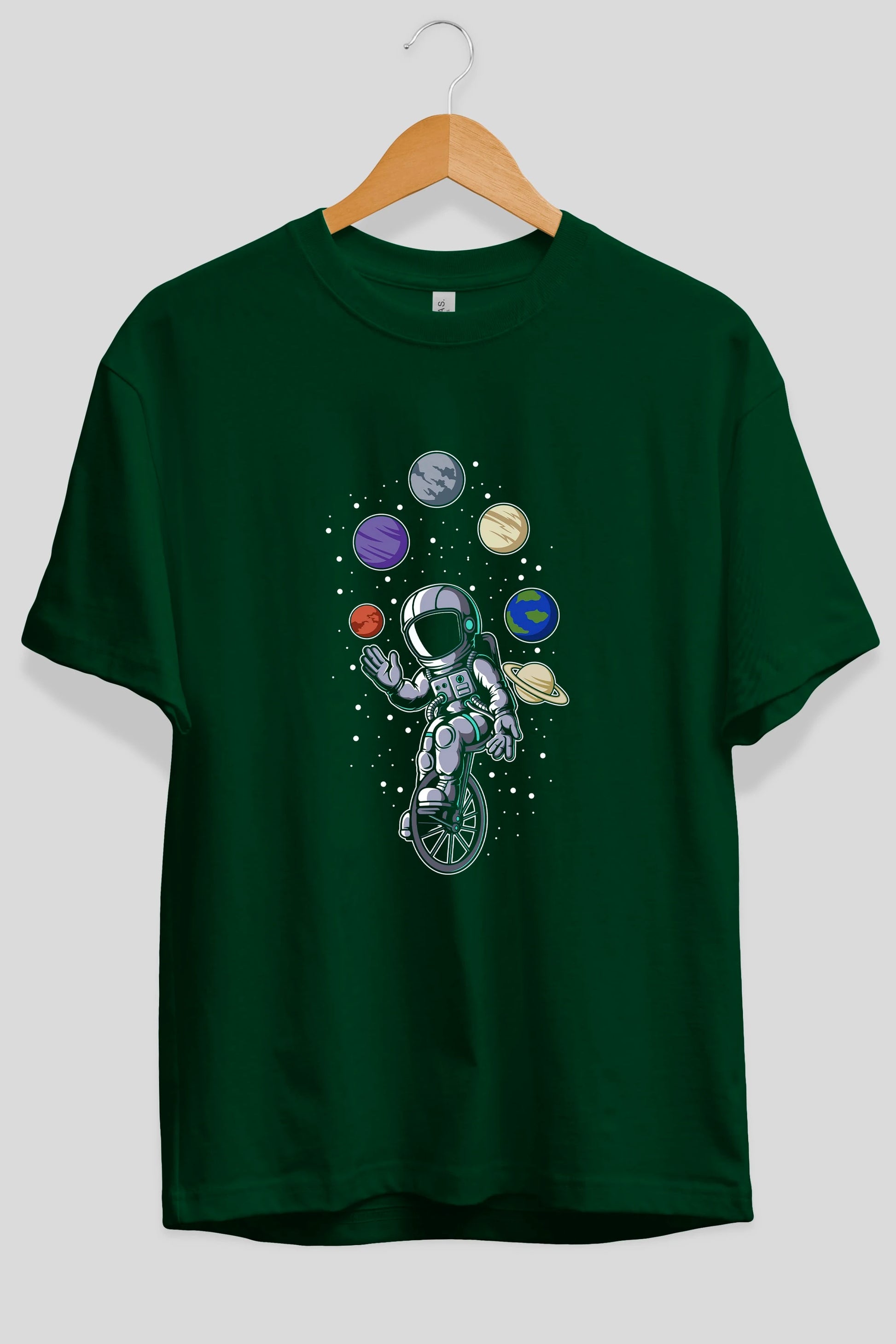 Astronaut Circus Ön Baskılı Oversize t-shirt Erkek Kadın Unisex