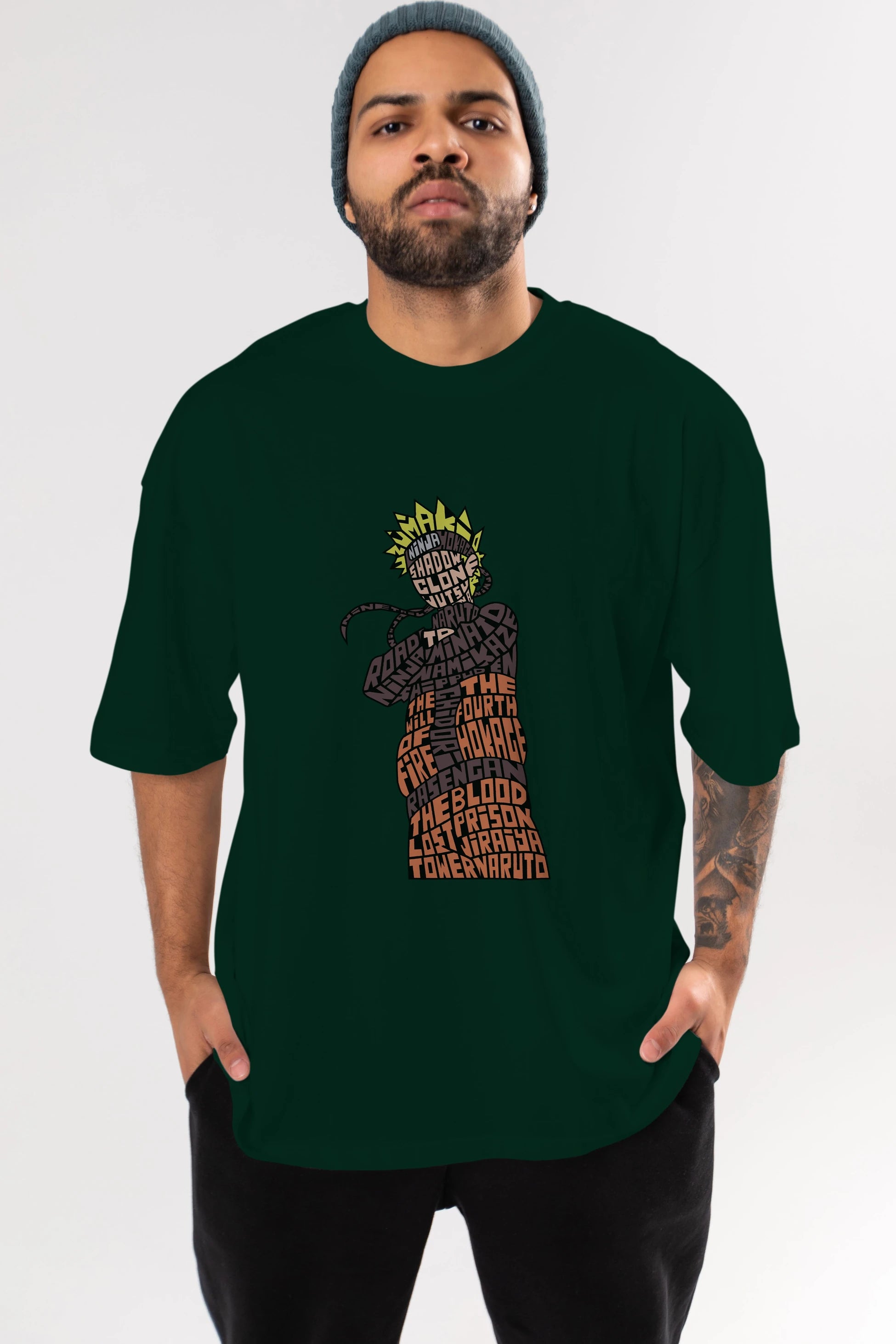 Rasengan Ön Baskılı Oversize t-shirt %100 pamuk Erkek Kadın Unisex