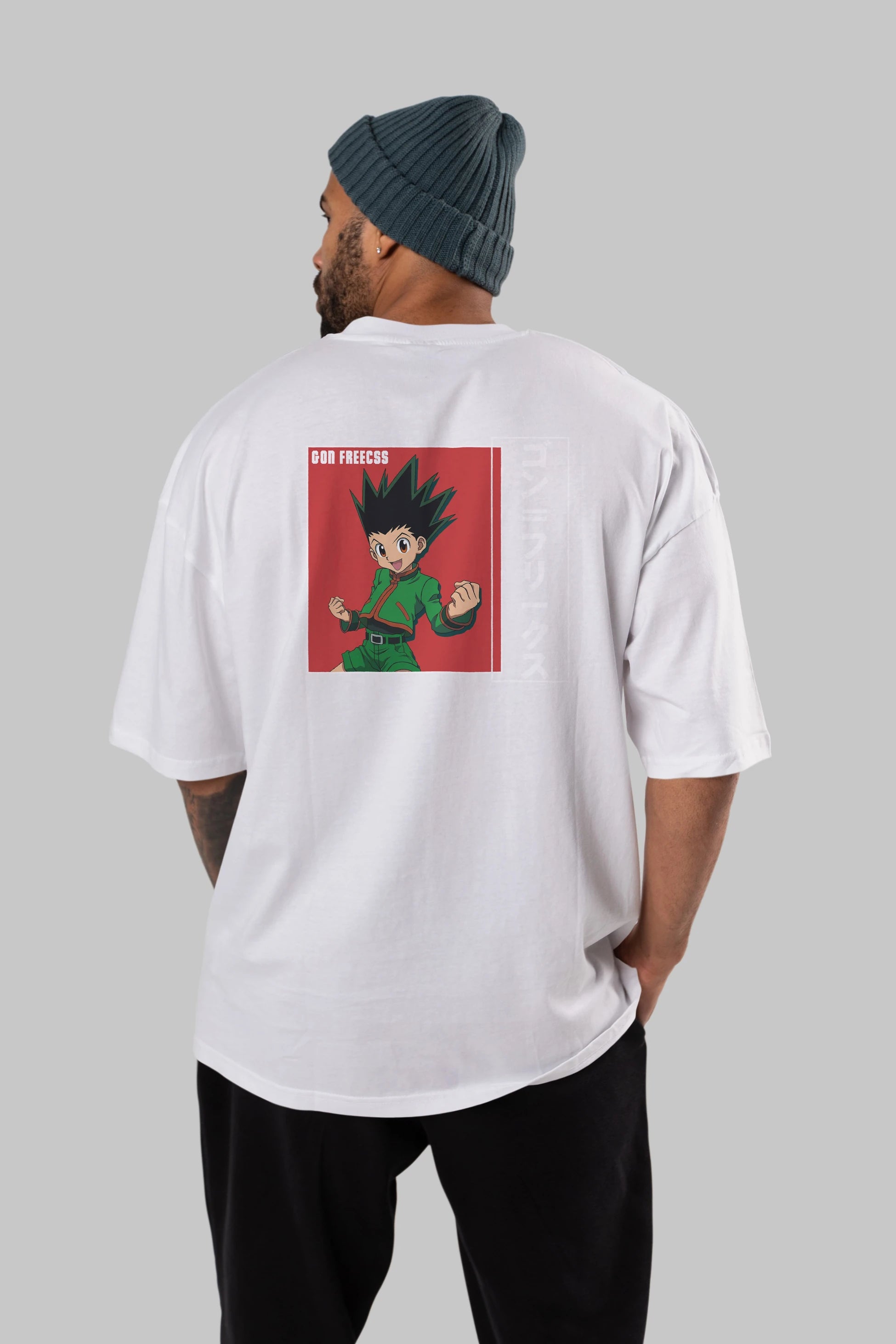 Gon Freecss HUNTER X HUNTER 5 Anime Arka Baskılı Oversize t-shirt Erkek Kadın Unisex