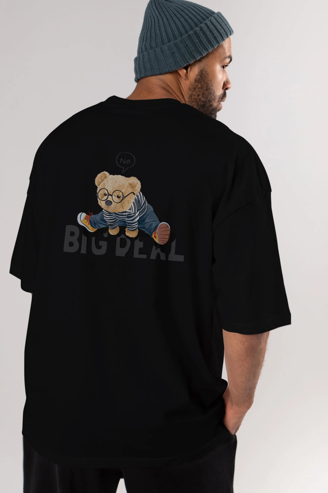 Teddy Bear Big Deal Arka Baskılı Oversize t-shirt Erkek Kadın Unisex %100 Pamuk