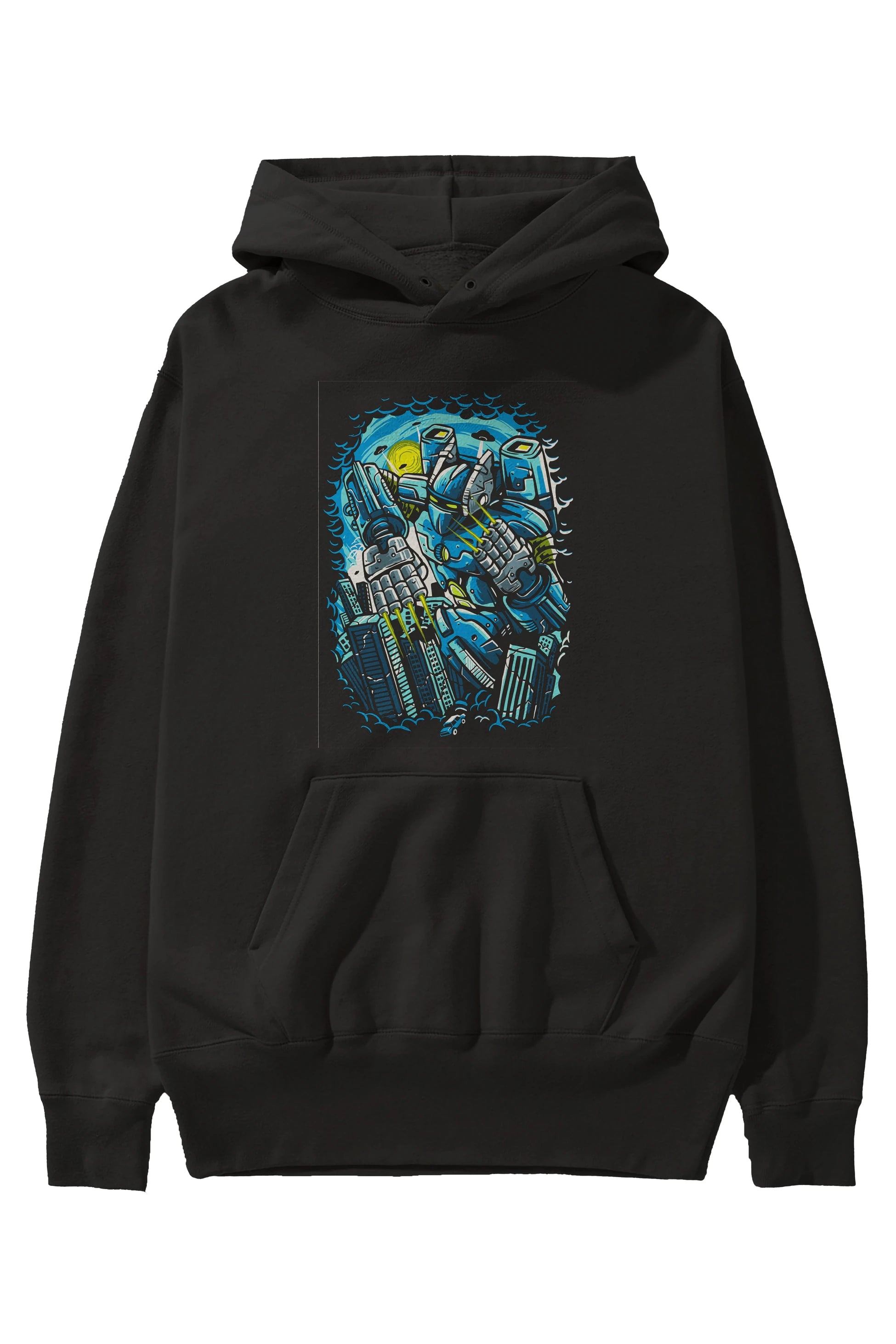 Destroy The City Ön Baskılı Hoodie Oversize Kapüşonlu Sweatshirt Erkek Kadın Unisex