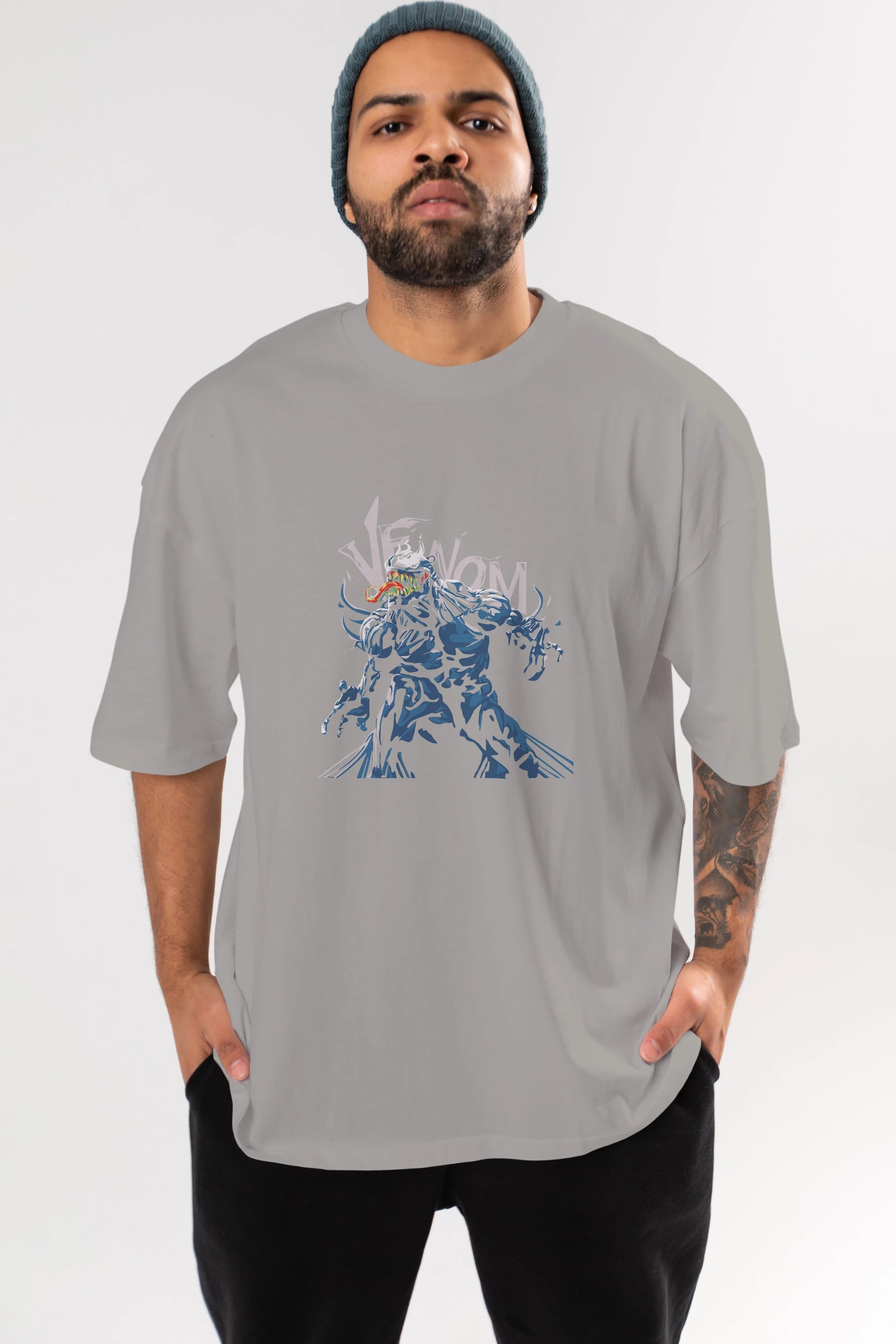 Venom (8) Ön Baskılı Oversize t-shirt Erkek Kadın Unisex %100 Pamuk Bisiklet Yaka tişort