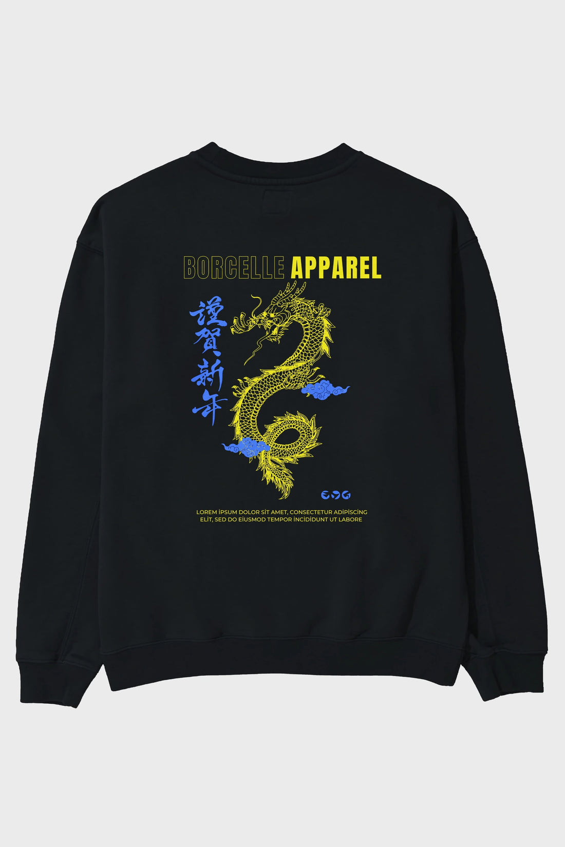 Borcelle Apparel Yazılı Arka Baskılı Oversize Sweatshirt Erkek Kadın Unisex