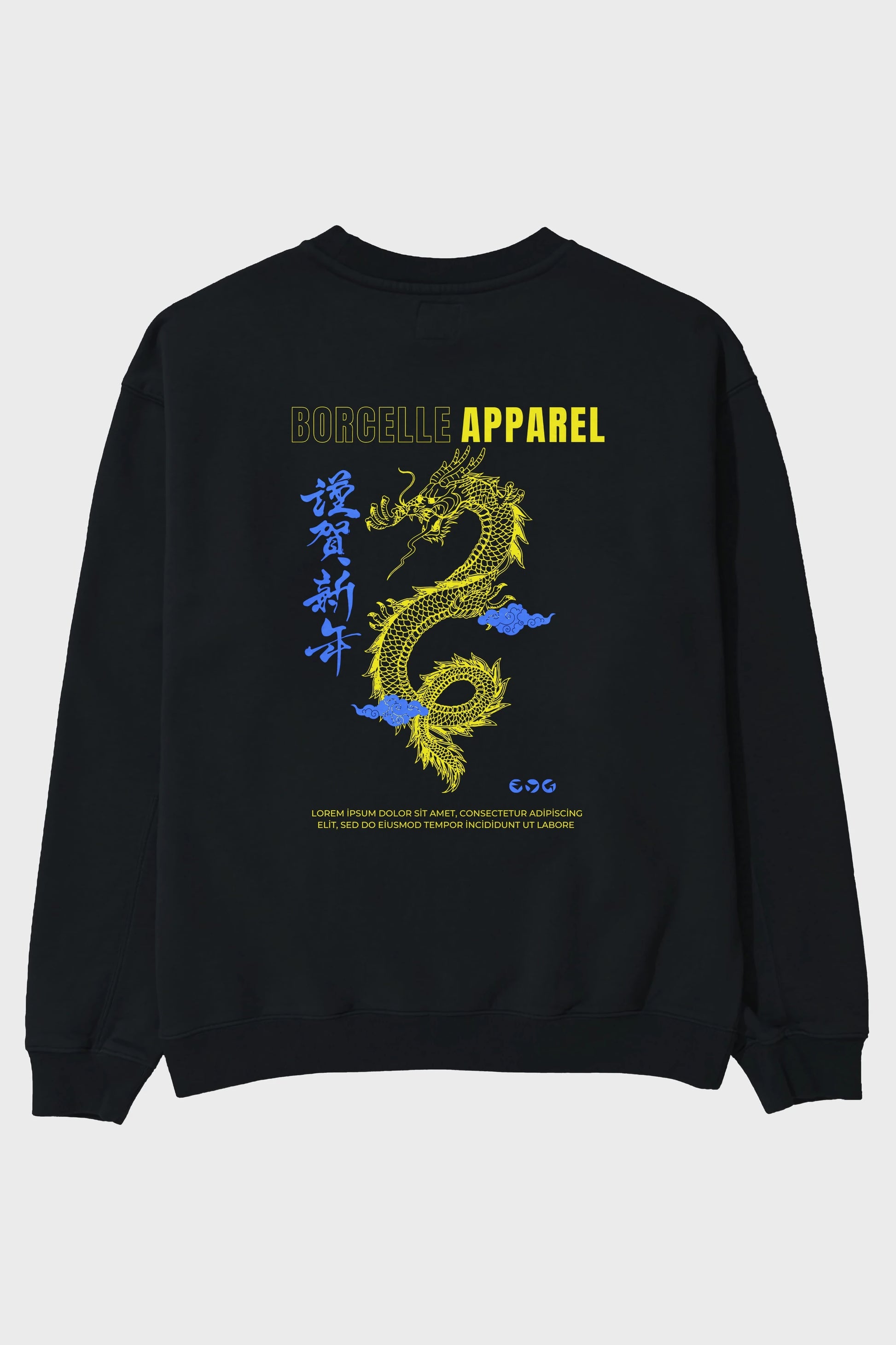 Borcelle Apparel Yazılı Arka Baskılı Oversize Sweatshirt Erkek Kadın Unisex