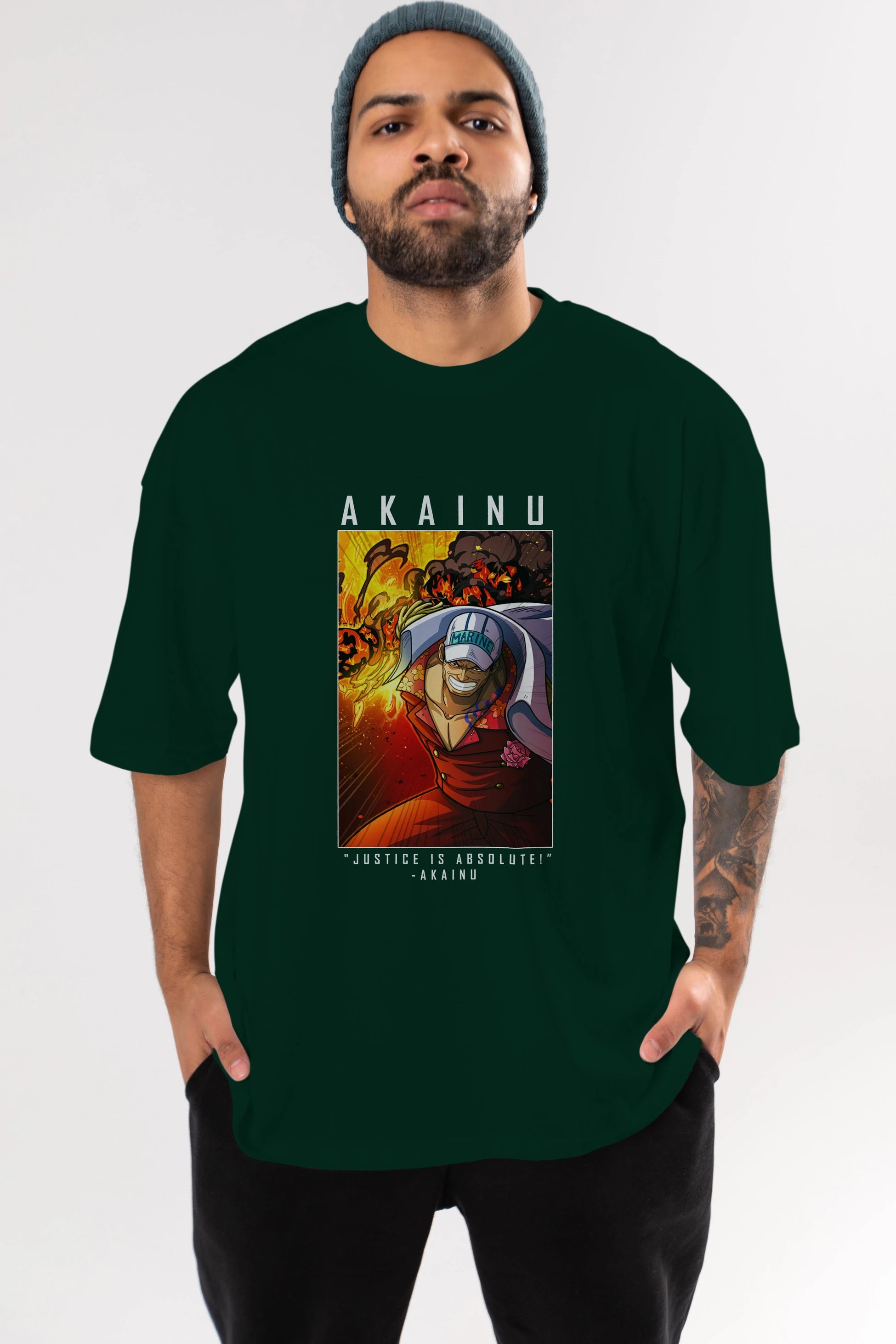Sakazuki Anime Ön Baskılı Oversize t-shirt Erkek Kadın Unisex
