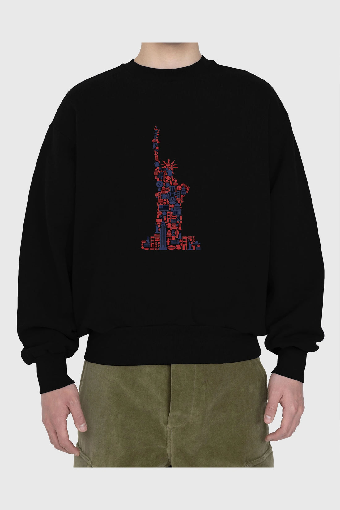 Liberty Ön Baskılı Oversize Sweatshirt Erkek Kadın Unisex