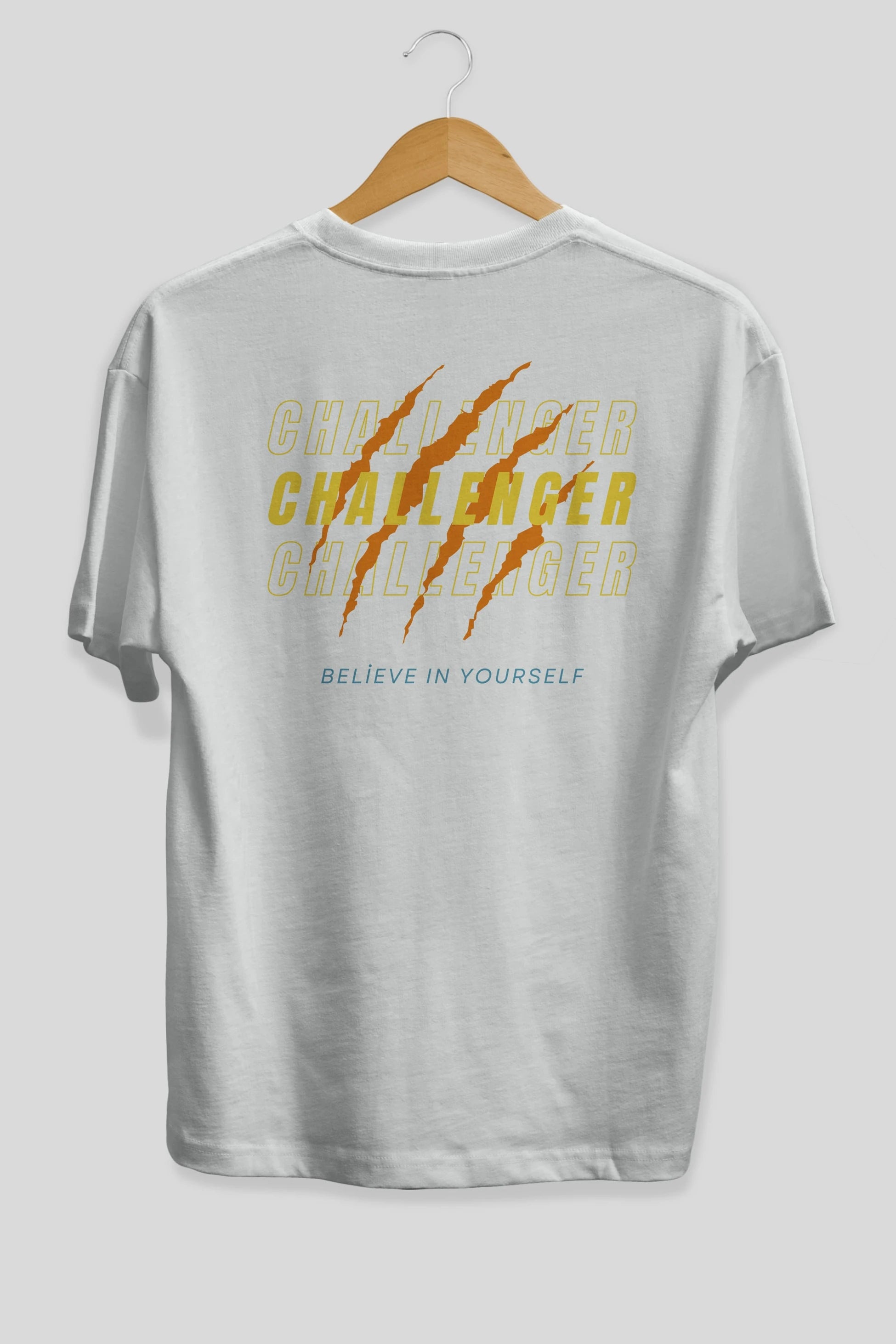 Challenger Yazılı Arka Baskılı Oversize t-shirt Erkek Kadın Unisex