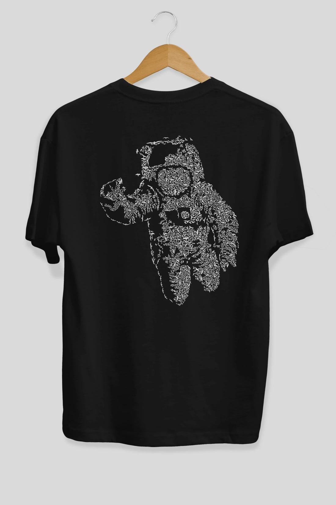 Flying Astronaut Arka Baskılı Oversize t-shirt %100 pamuk Erkek Kadın Unisex
