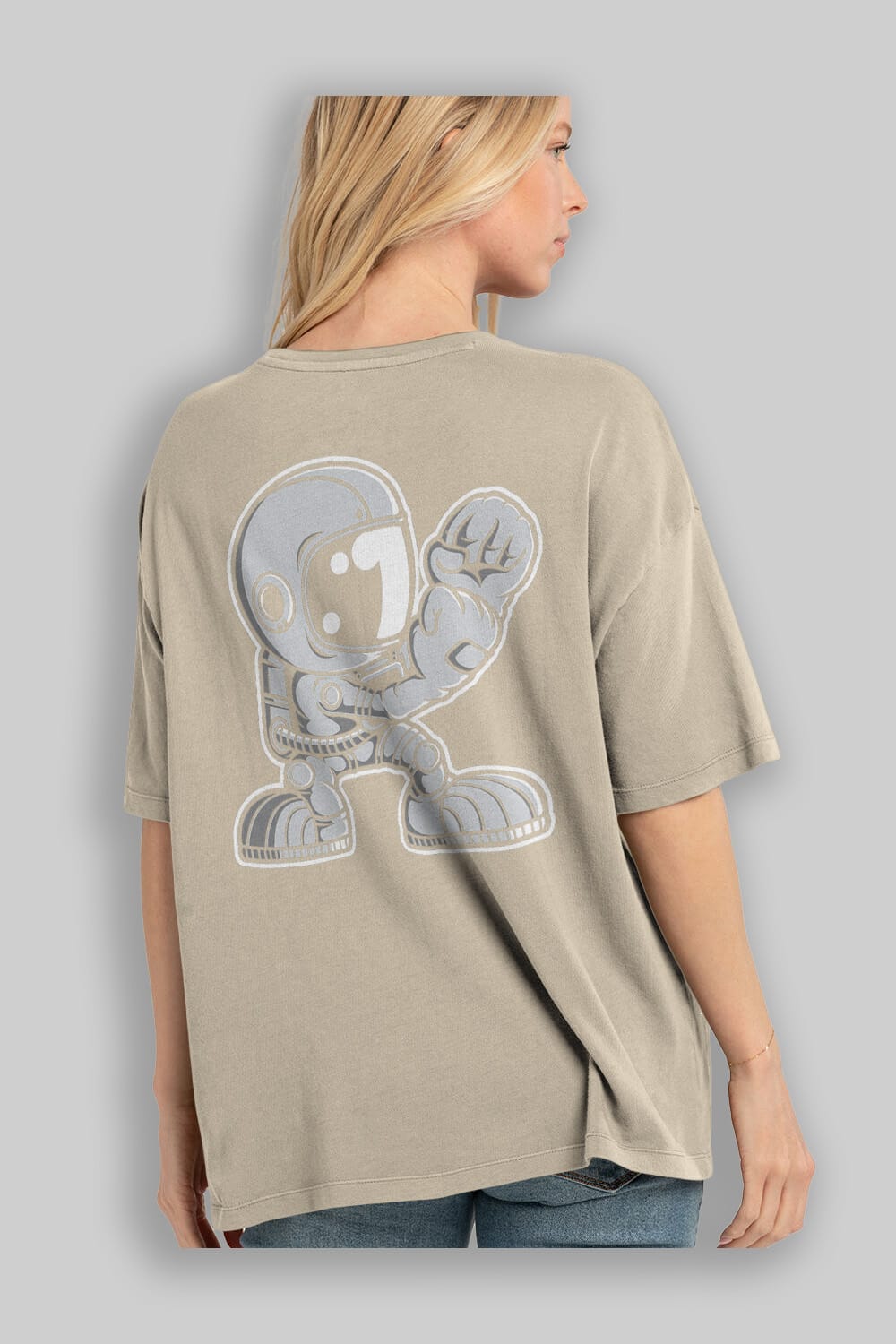 Astronaut Fighting Irish Arka Baskılı Oversize t-shirt Erkek Kadın Unisex