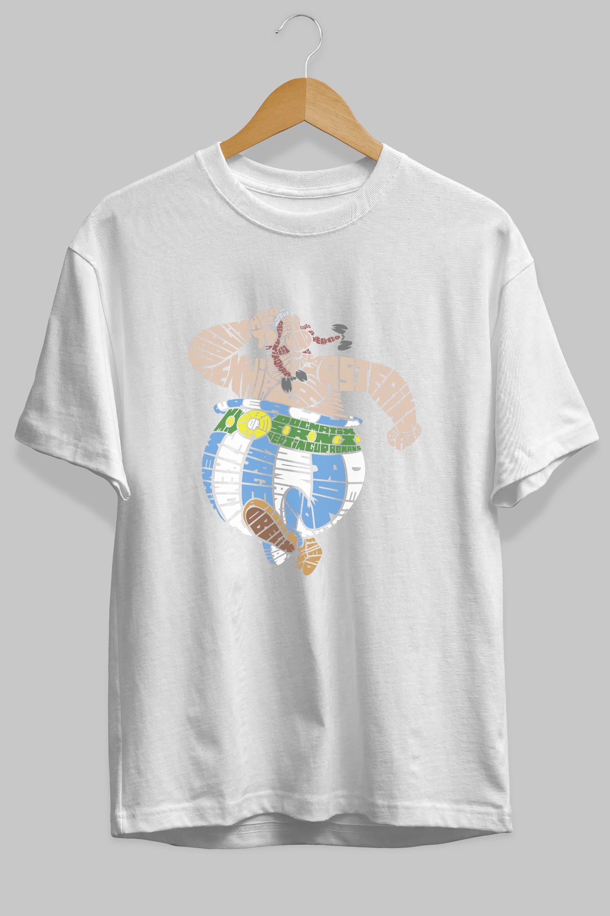 Obelix Ön Baskılı Oversize t-shirt %100 pamuk Erkek Kadın Unisex