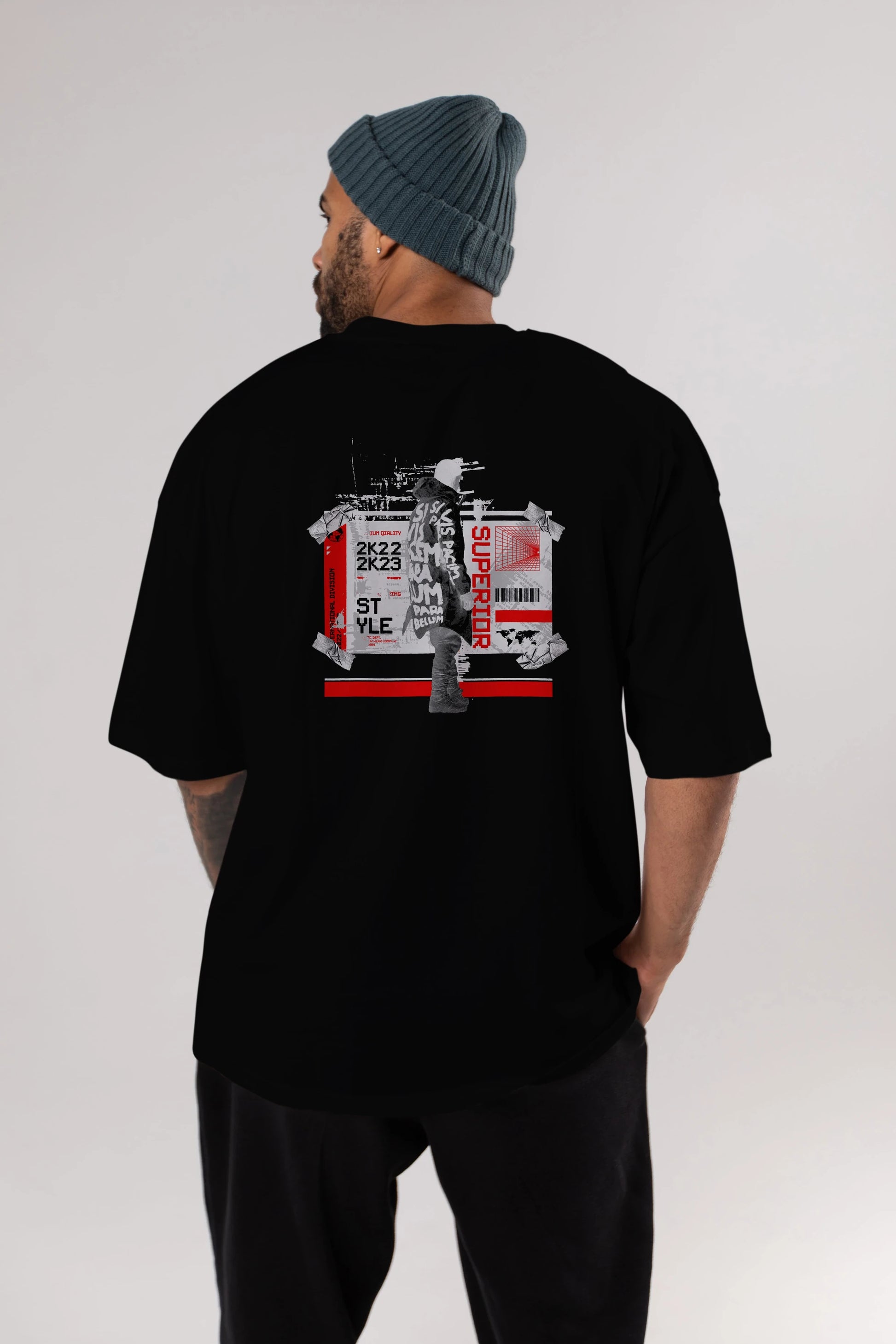 Superior Arka Baskılı Oversize t-shirt Erkek Kadın Unisex