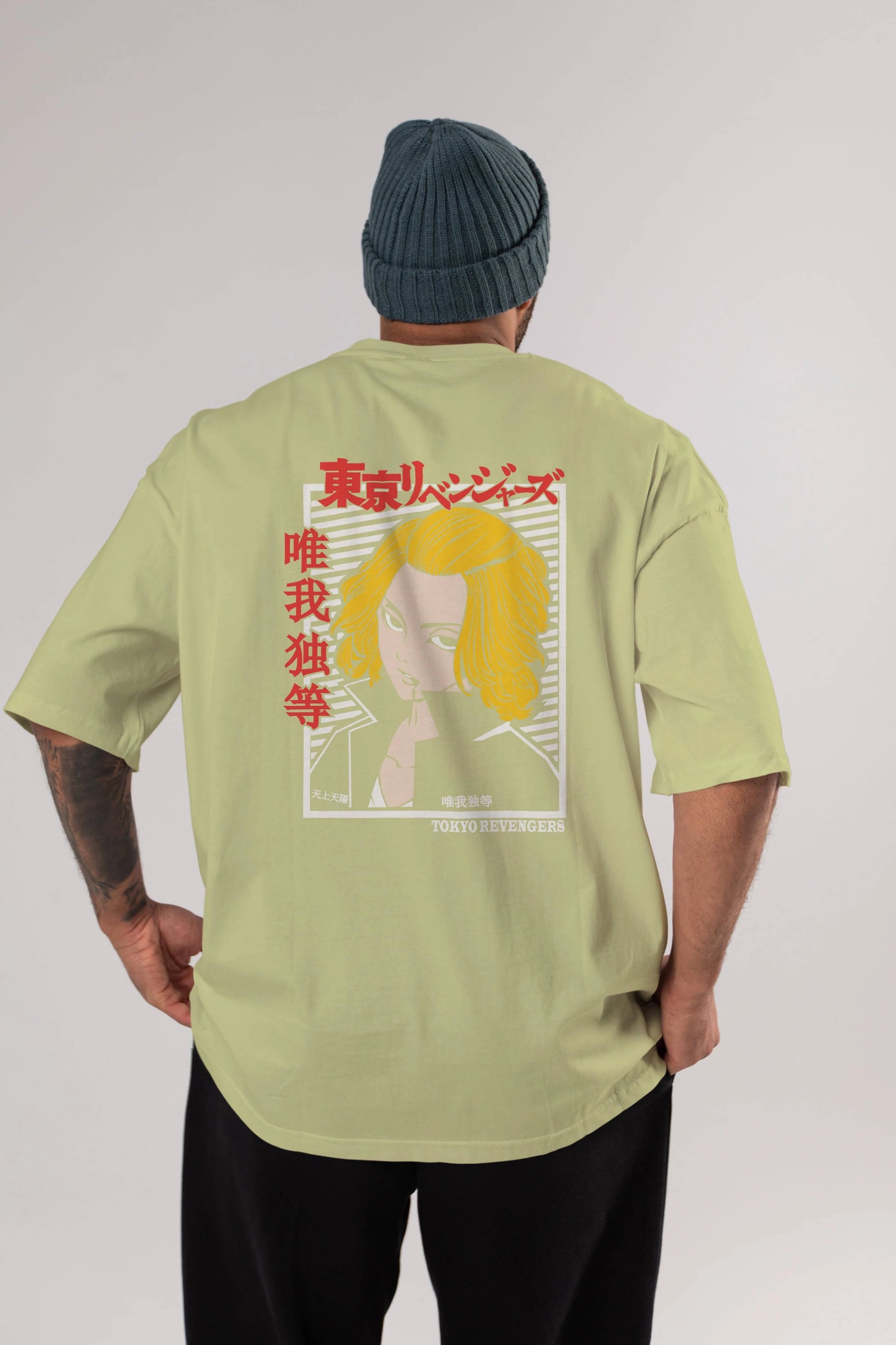 TokyoRev. M Anime Arka Baskılı Oversize t-shirt Erkek Kadın Unisex