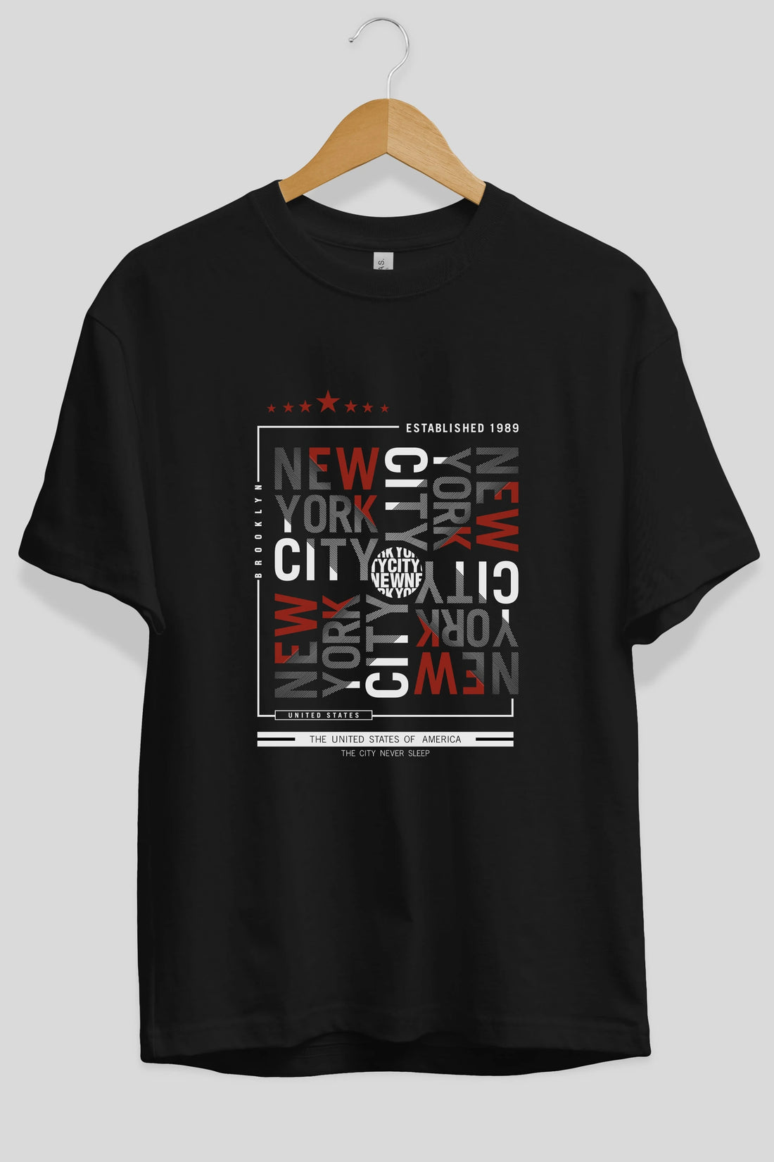 New York Style 2 Ön Baskılı Oversize t-shirt Erkek Kadın Unisex