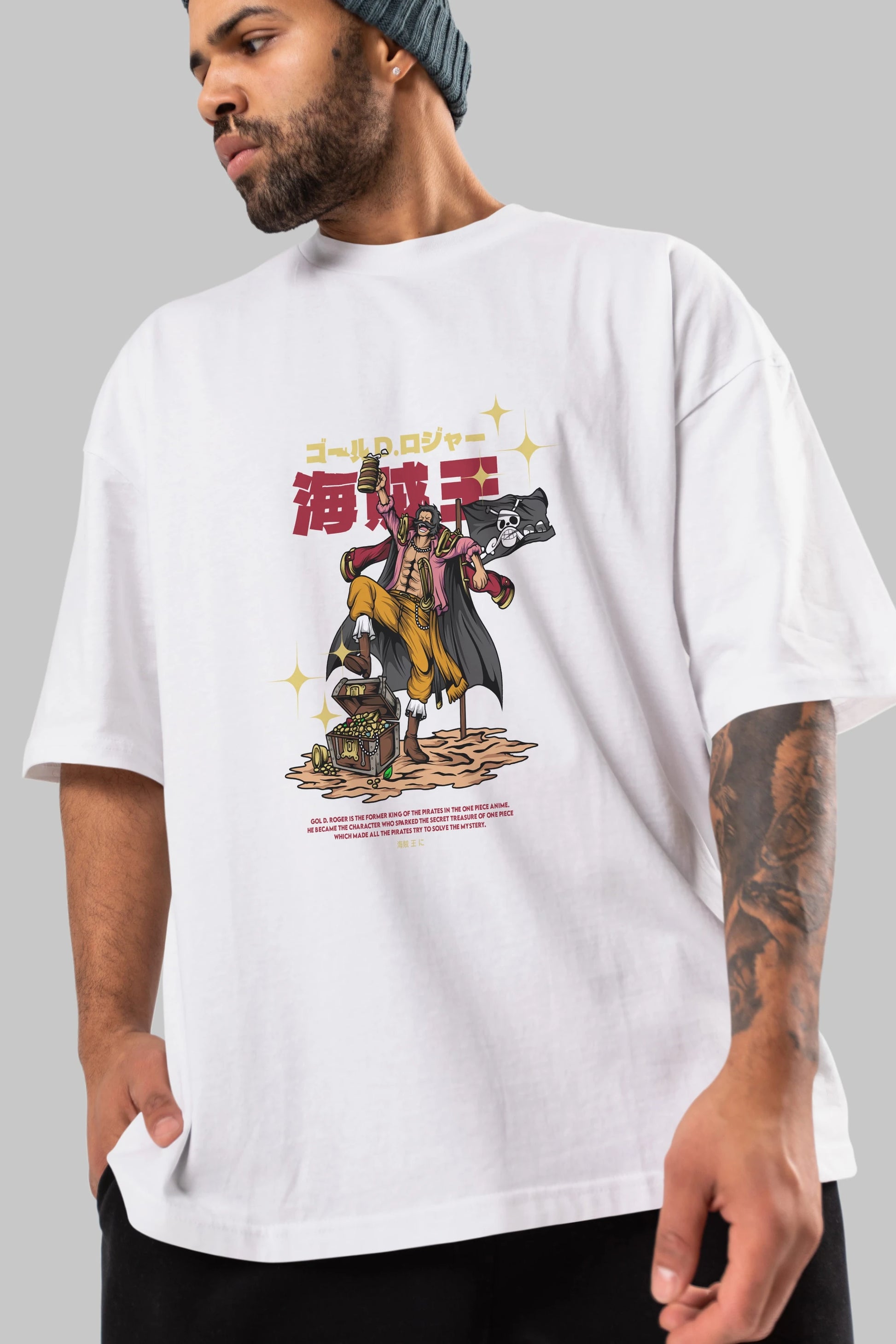 Roger Anime Ön Baskılı Oversize t-shirt %100 pamuk Erkek Kadın Unisex