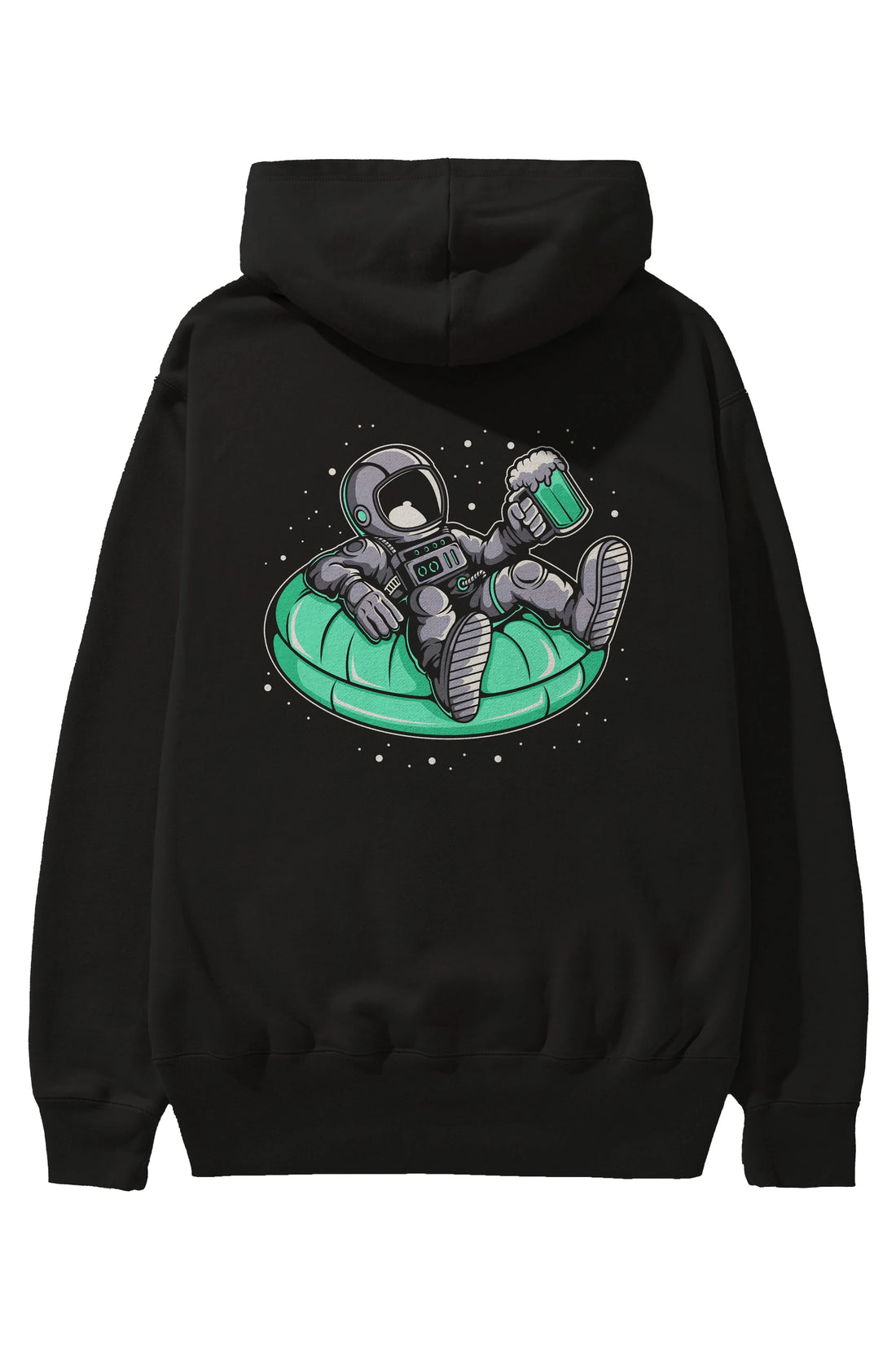 Astronaut Pool Float Arka Baskılı Hoodie Oversize Kapüşonlu Sweatshirt Erkek Kadın Unisex