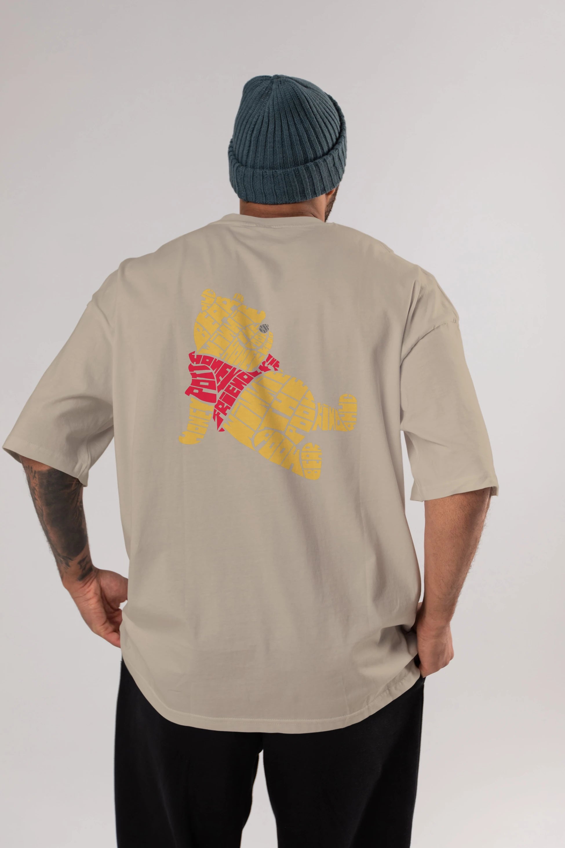 Winnie The Pooh Arka Baskılı Oversize t-shirt %100 pamuk Erkek Kadın Unisex